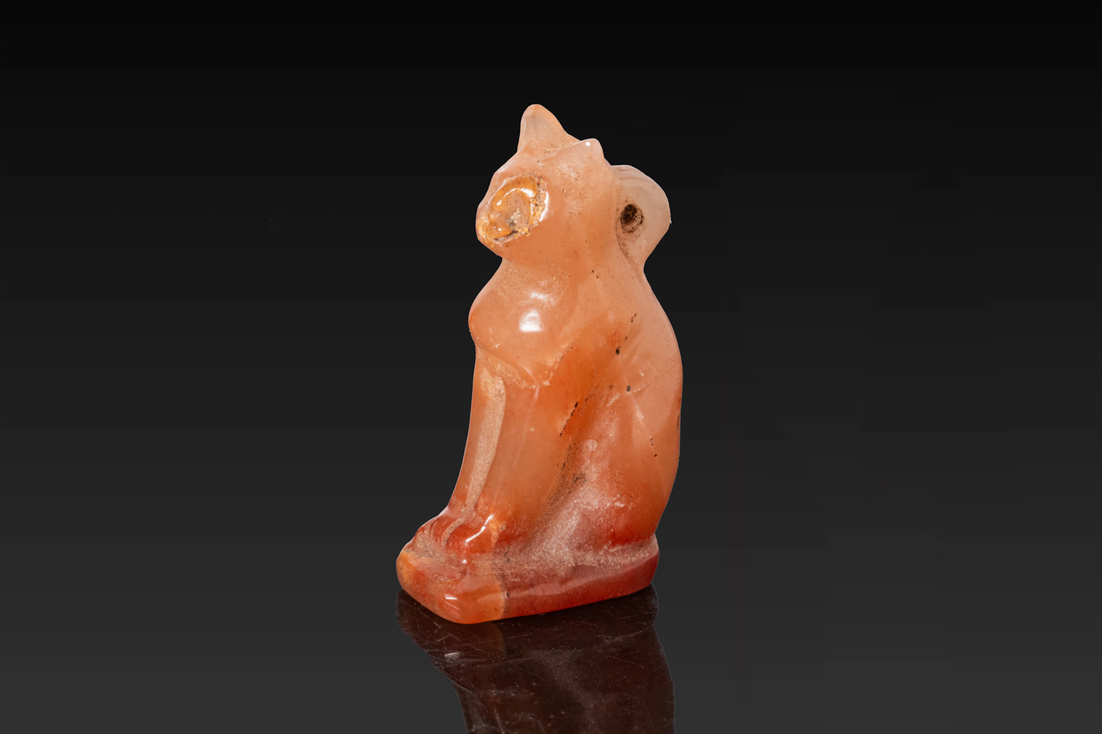 EGYPTIAN CARNELIAN CAT AMULET