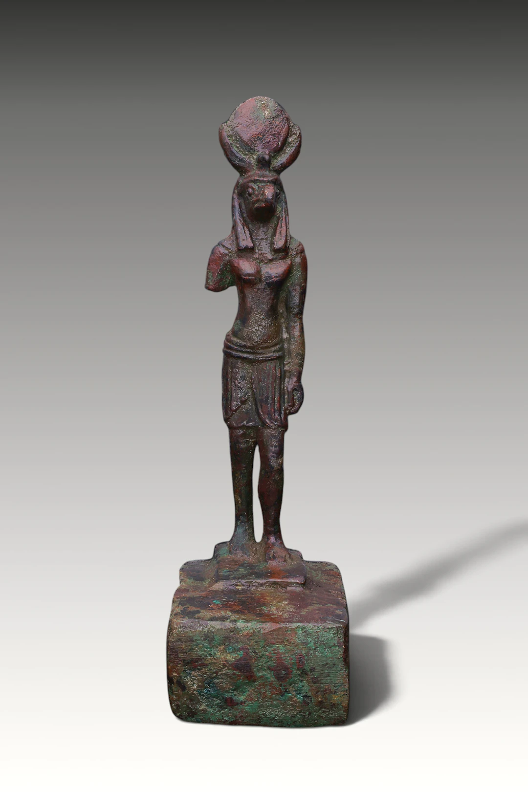 EGYPTIAN BRONZE FIGURINE OF RA-HORAKHTY