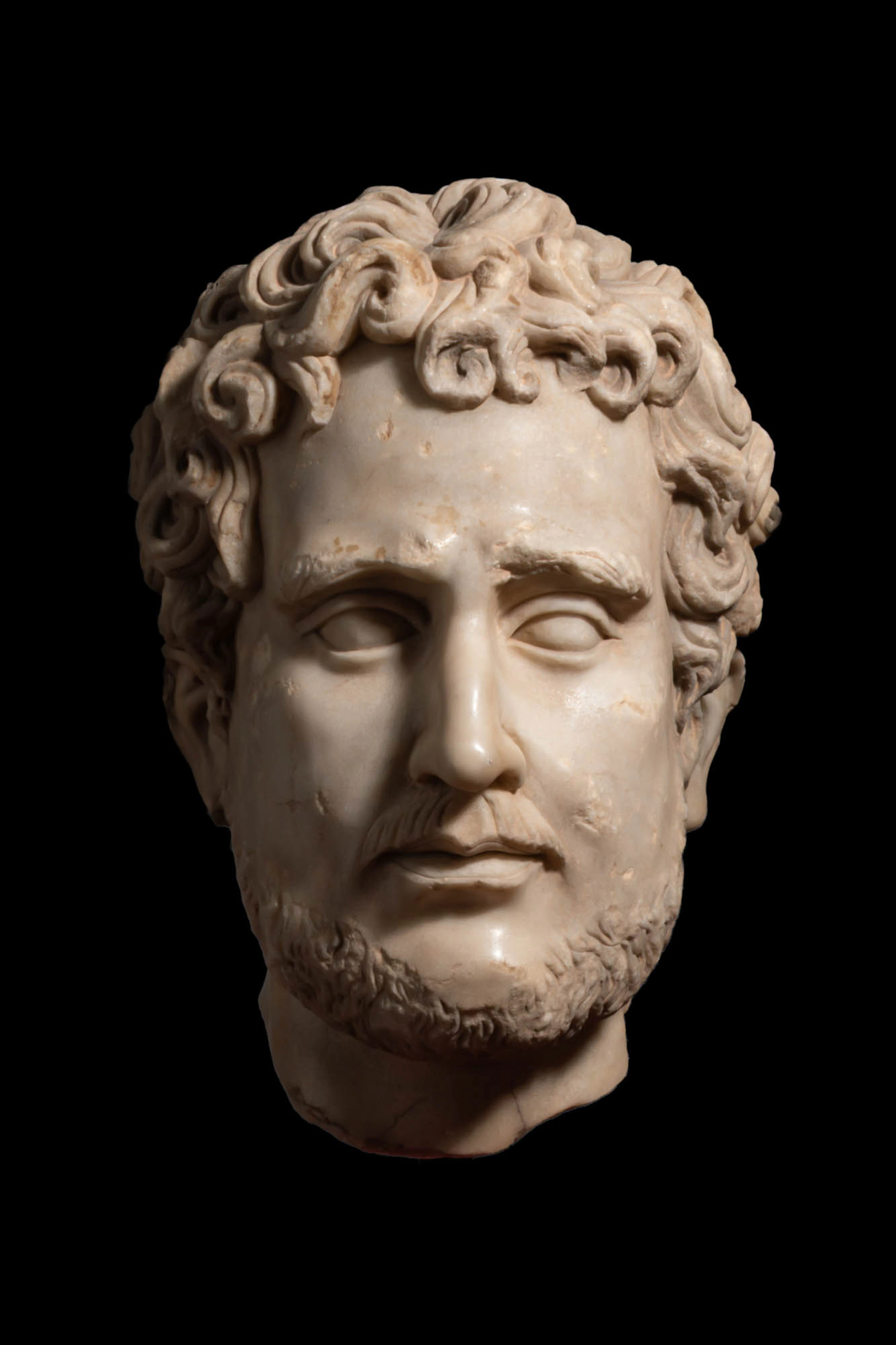 ROMAN MARBLE HEAD OF ANTONINUS PIUS