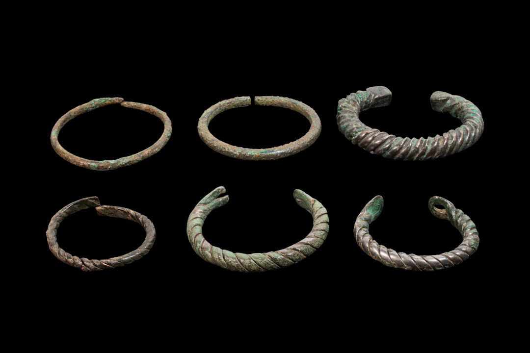 COLLECTION OF CELTIC BRONZE BANGLES