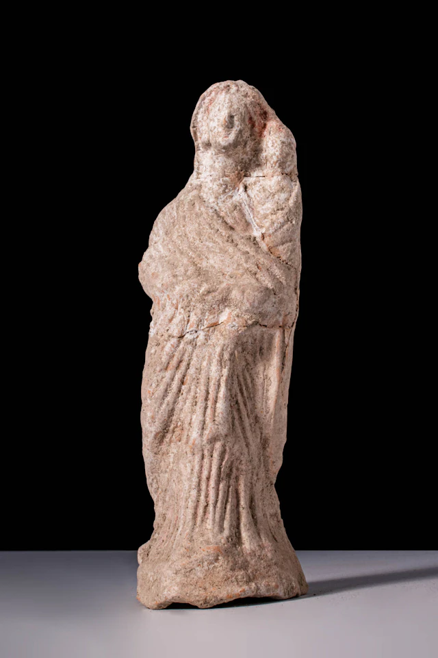 HELLENISTIC TERRACOTTA STATUETTE OF ISIS LACTANS