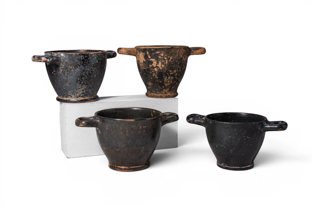 COLLECTION OF GREEK BLACK-GLAZED SKYPHOI