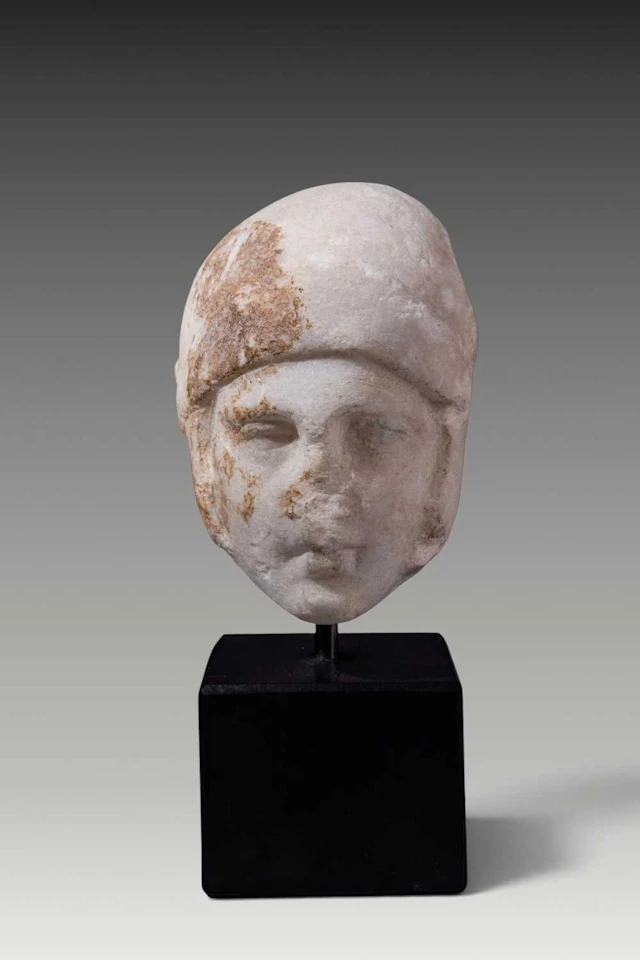 ROMAN MARBLE HEAD OF ARES BORGHESE TYPE