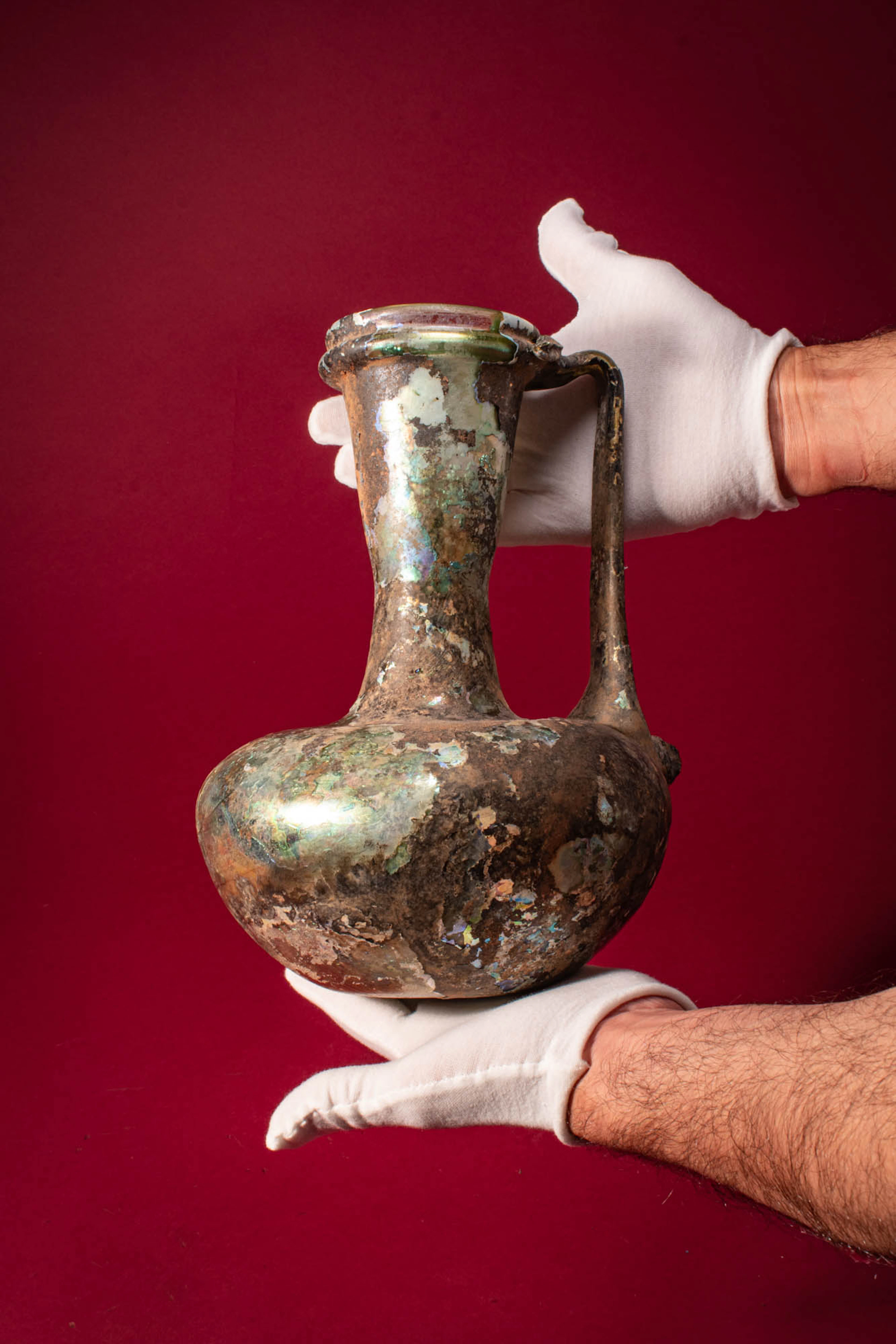 STUNNING MASSIVE LATE ROMAN GLASS JUG