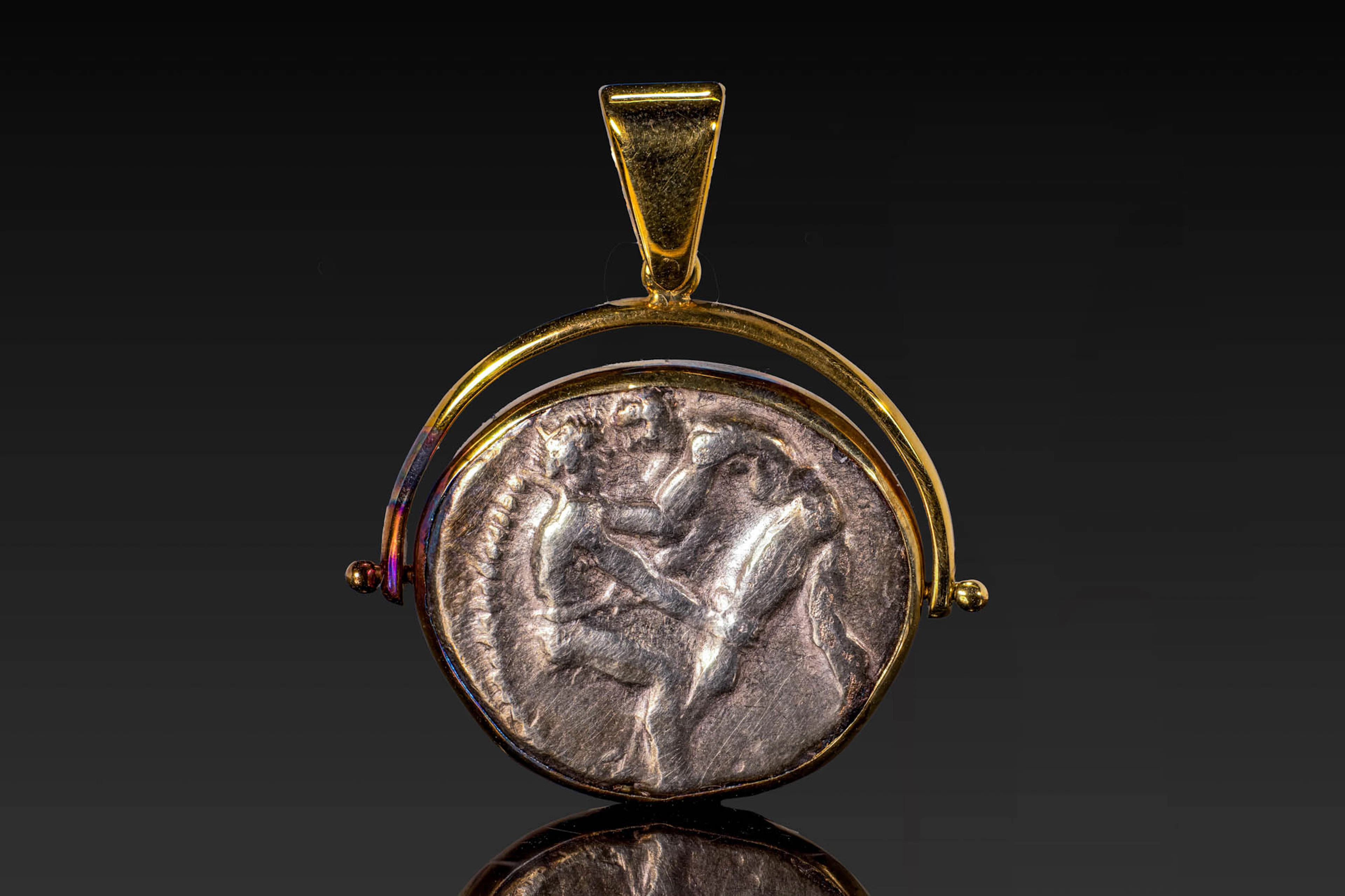 PAMPHYLIAN SILVER STATER OF ASPENDOS IN SILVER PENDANT