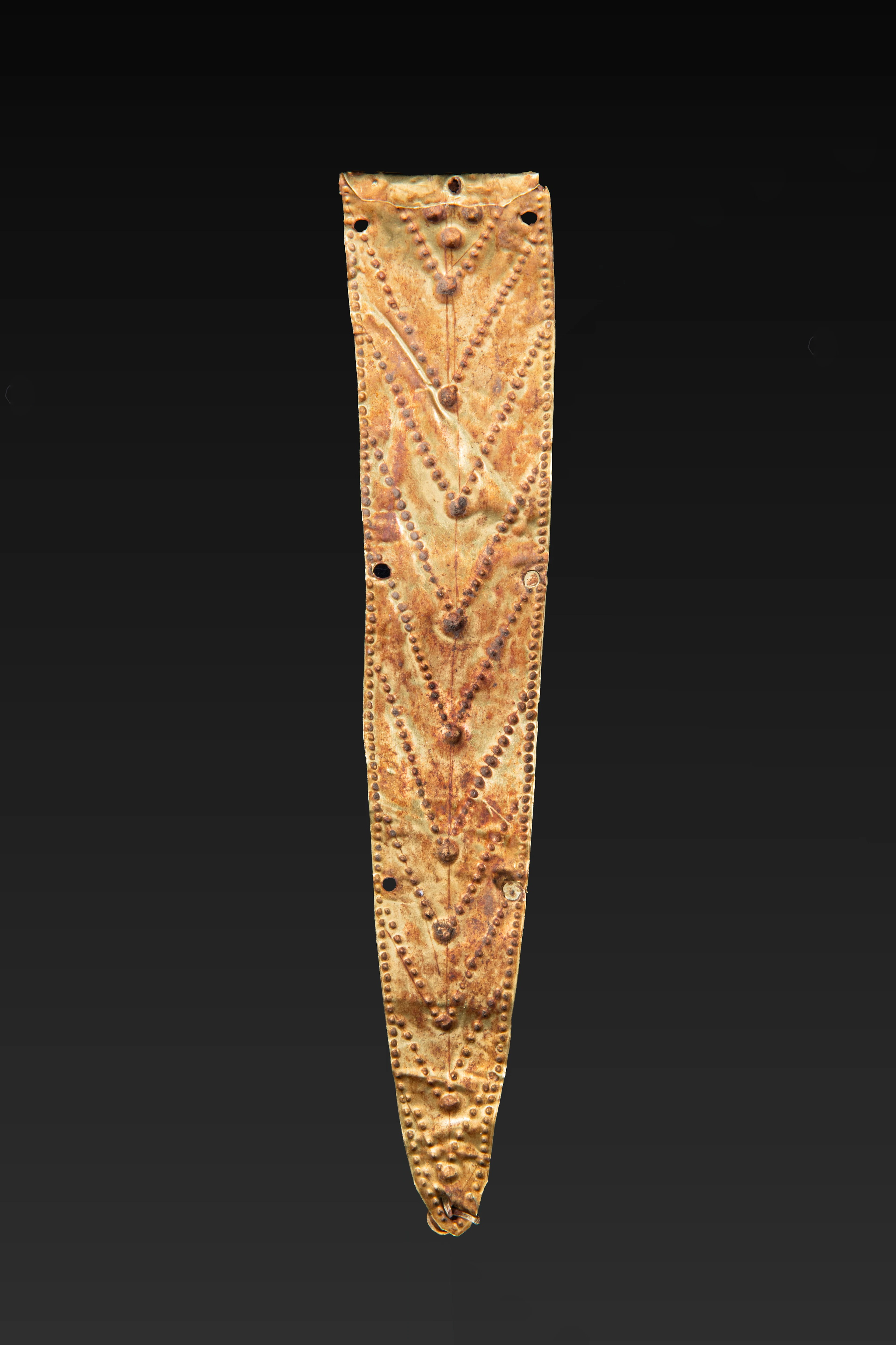 GREEK GOLD LEAF BELT APPLIQUE WITH PUNCHED DECORATION