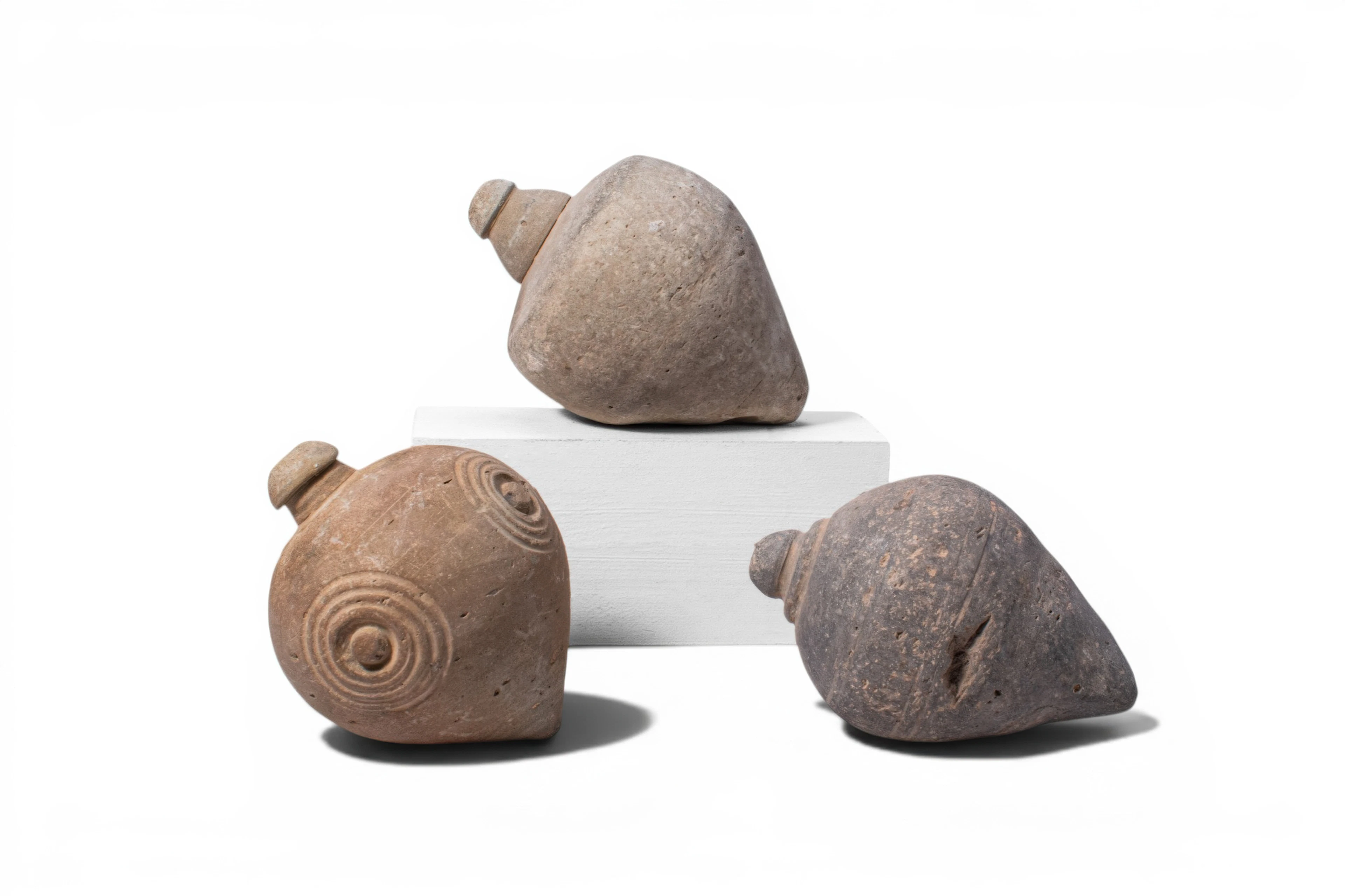 COLLECTION OF BYZANTINE TERRACOTTA GRENADES WITH STAMPED MOTIFS
