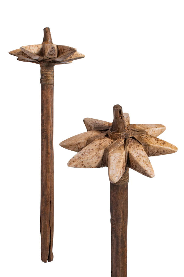 MESOPOTAMIAN STONE AND WOOD STAR-SHAPED MACE