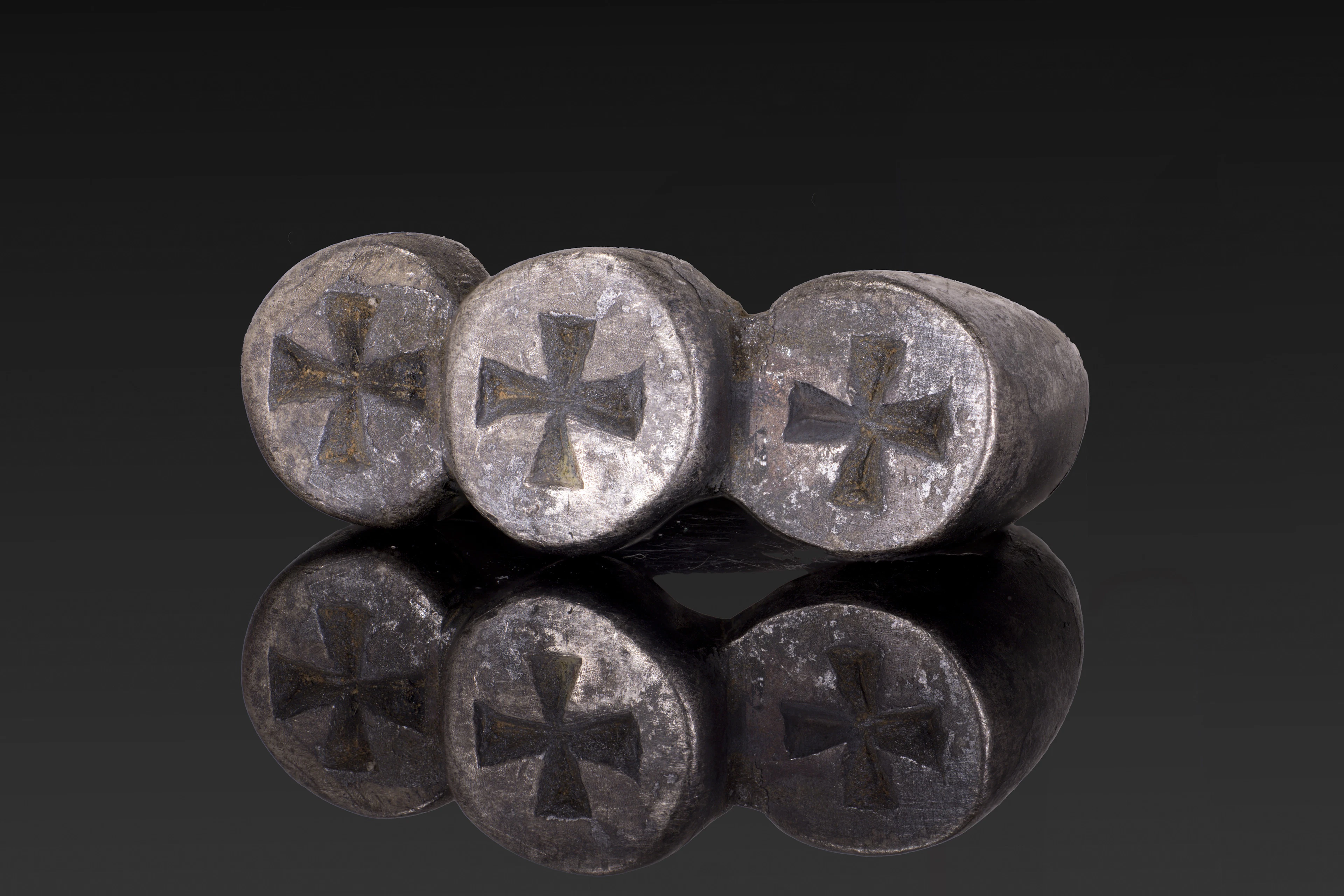LARGE BYZANTINE SILVER RING WITH TRIPLE CROSS