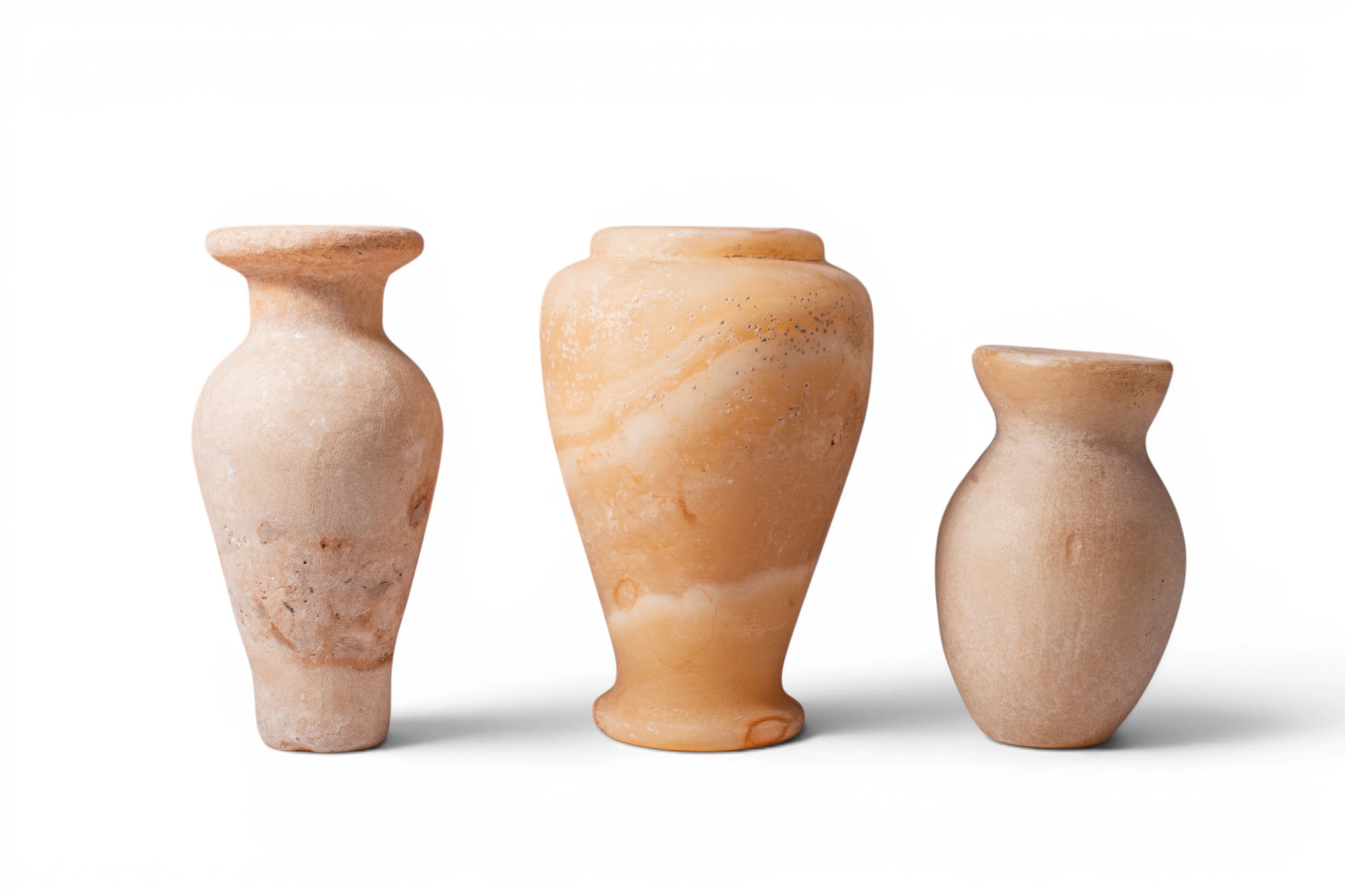 COLLECTION OF EGYPTIAN ALABASTER VESSELS
