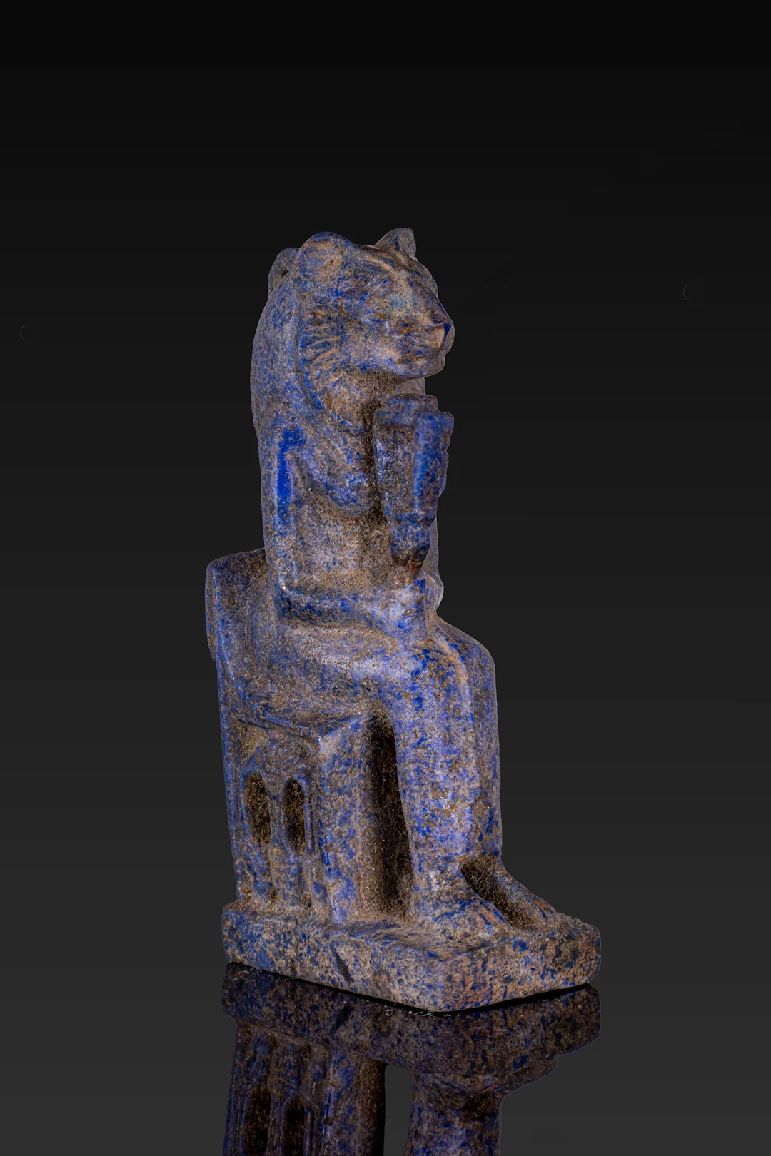 RARE EGYPTIAN LAPIS LAZULI AMULET OF BASTET