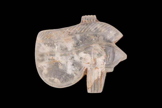 EGYPTIAN ROCK CRYSTAL WEDJAT EYE AMULET