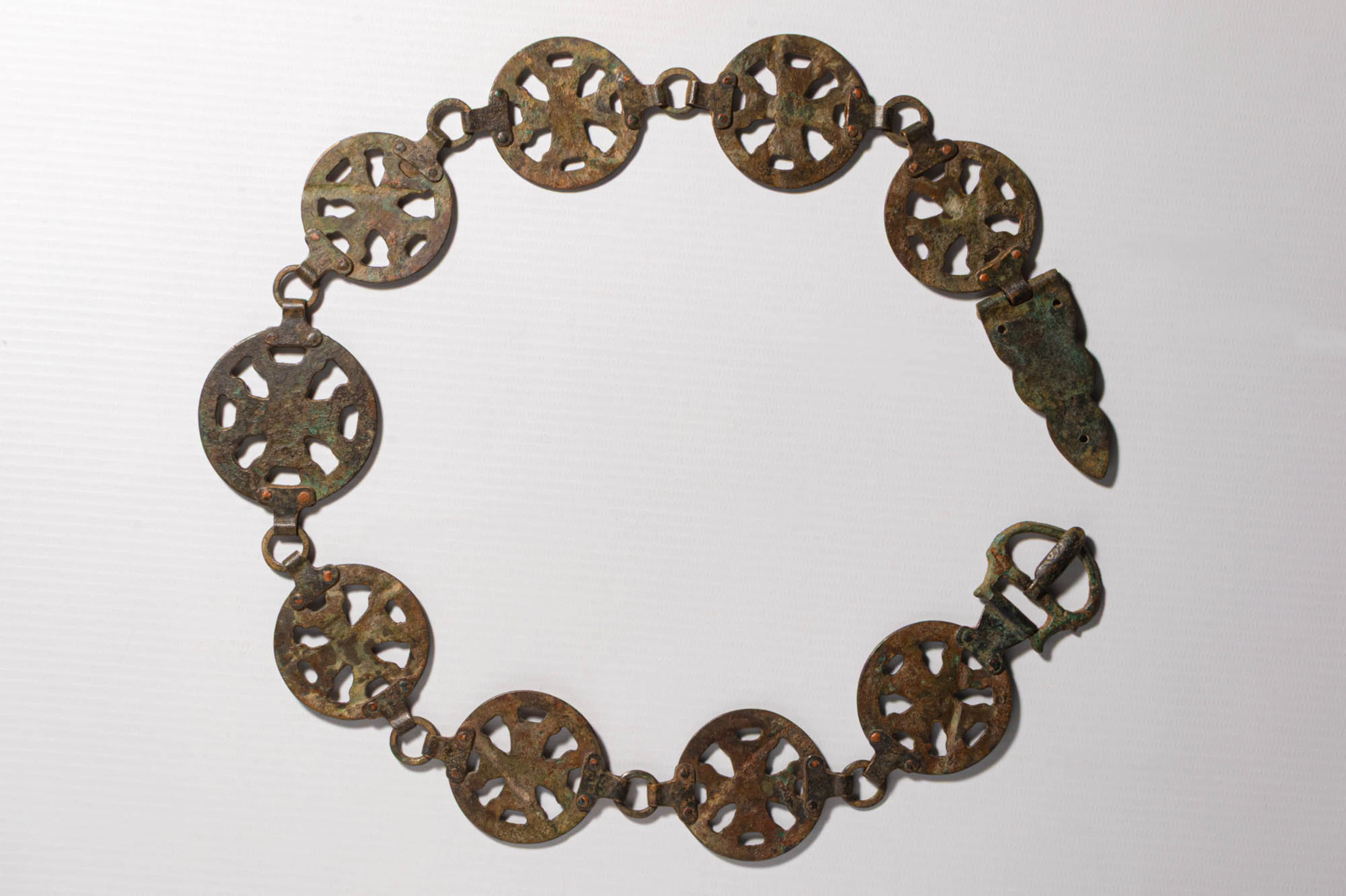 COMPLETE BYZANTINE BRONZE BELT WITH CROSSES