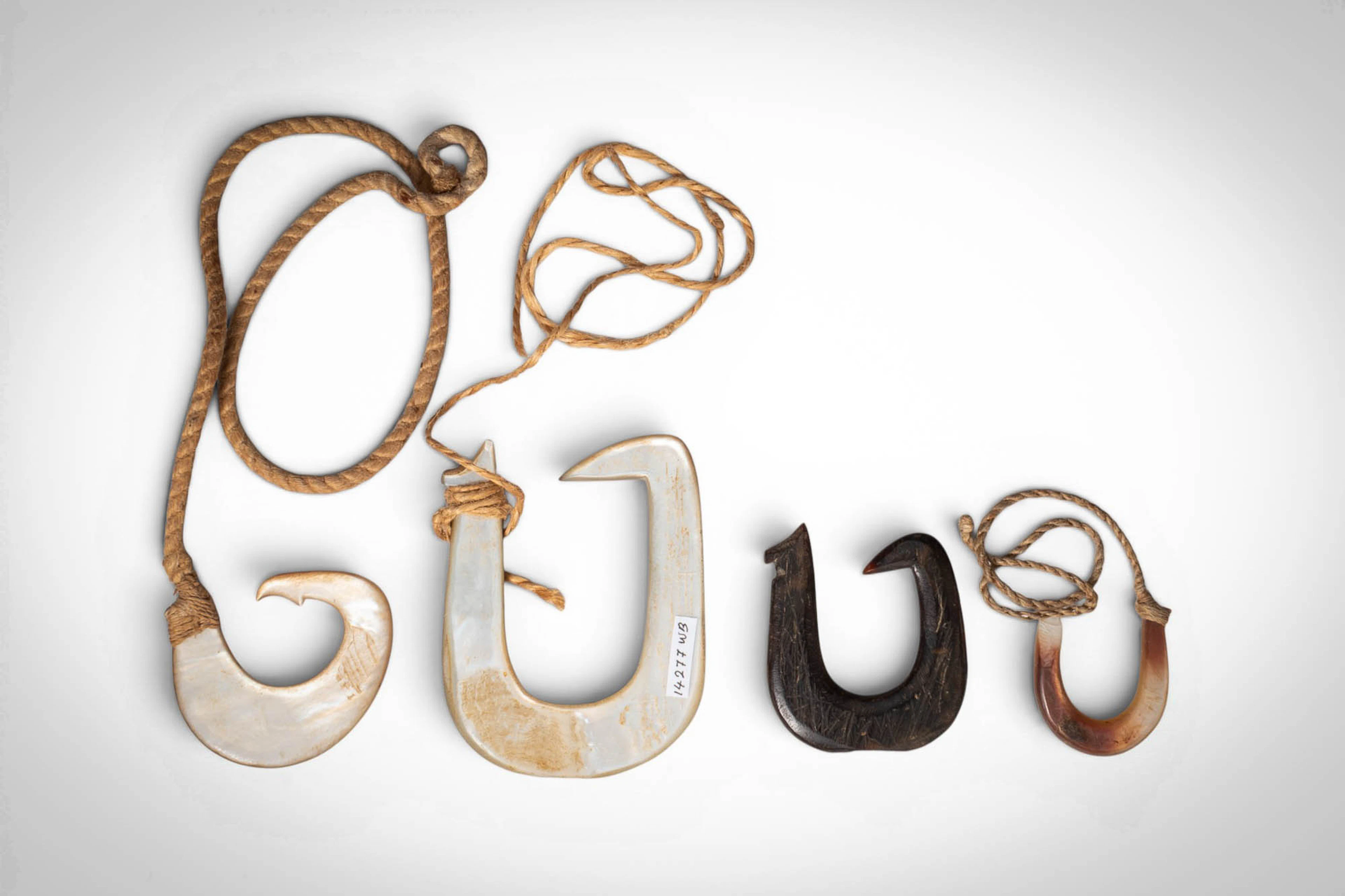 GROUP OF POLYNESIAN FISH HOOKS