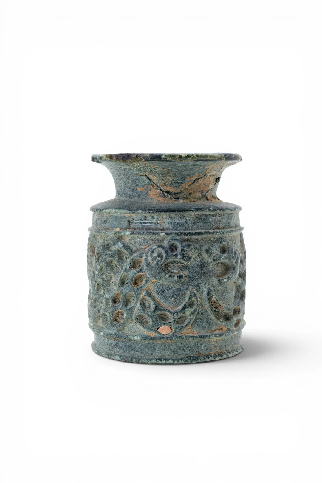 BACTRIAN CHLORITE JAR INLAID WITH SNAKE MOTIFS