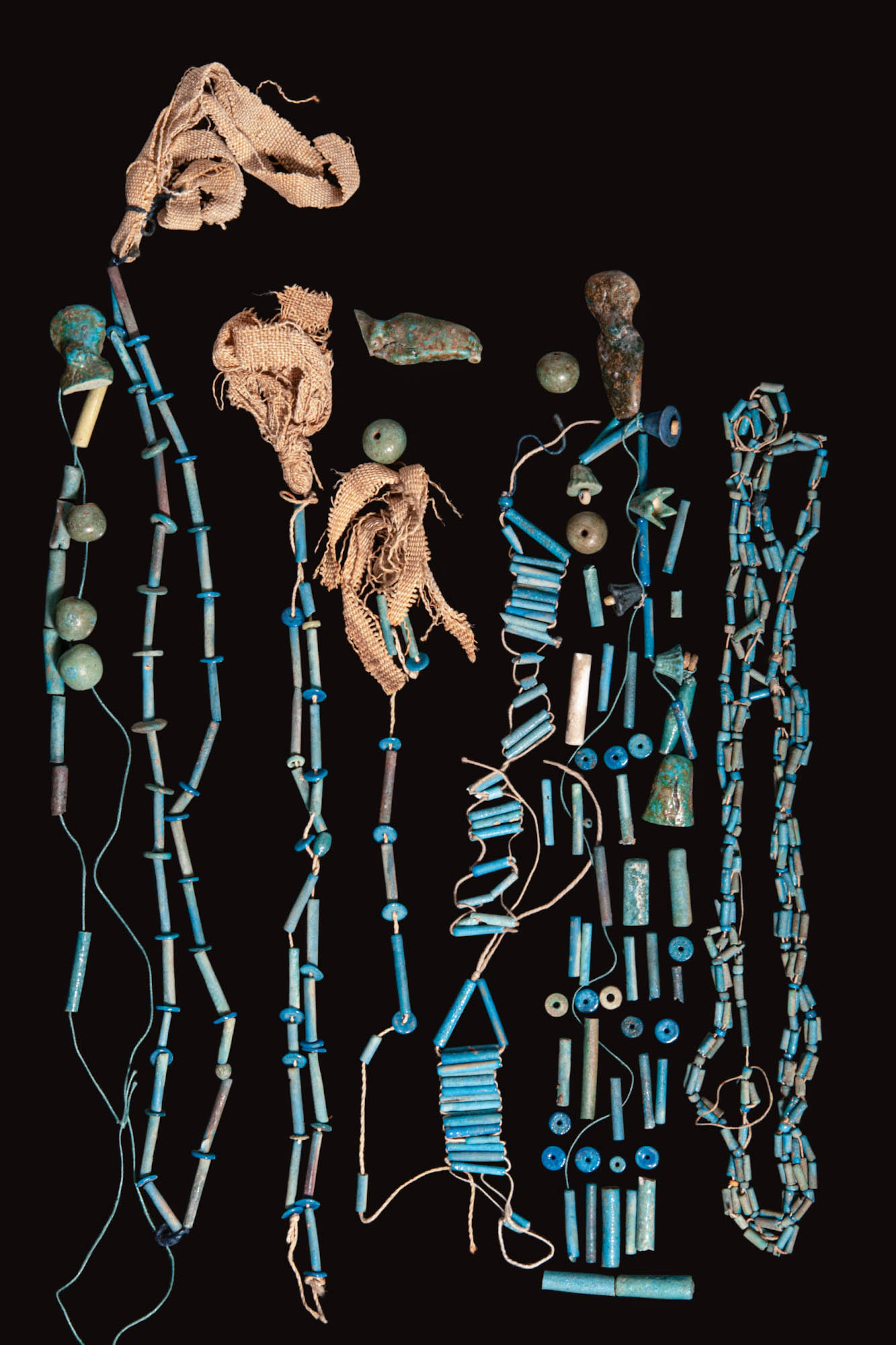 COLLECTION OF EGYPTIAN FAIENCE NECKLACES