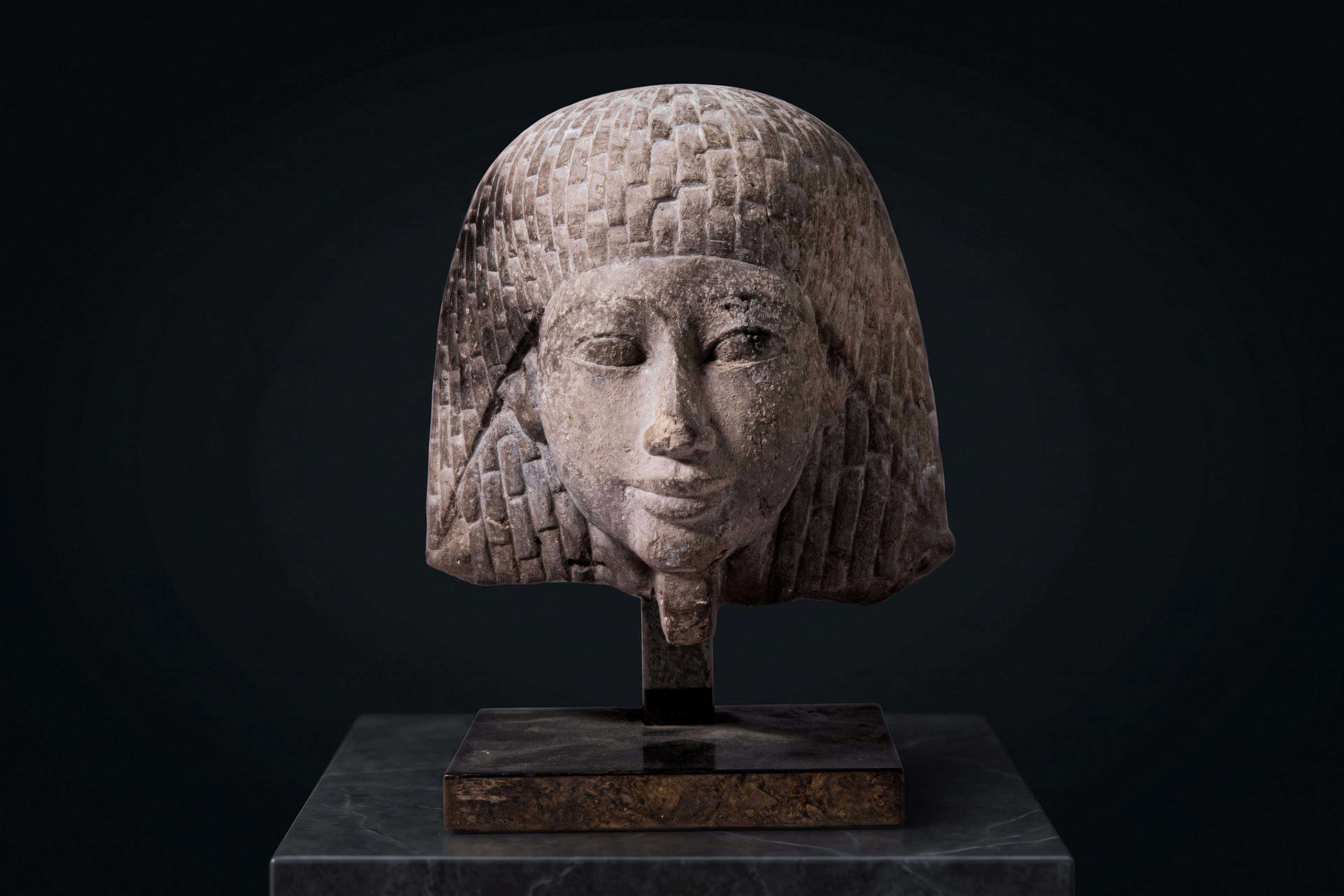EGYPTIAN NEW KINGDOM STONE HEAD OF PRINCE