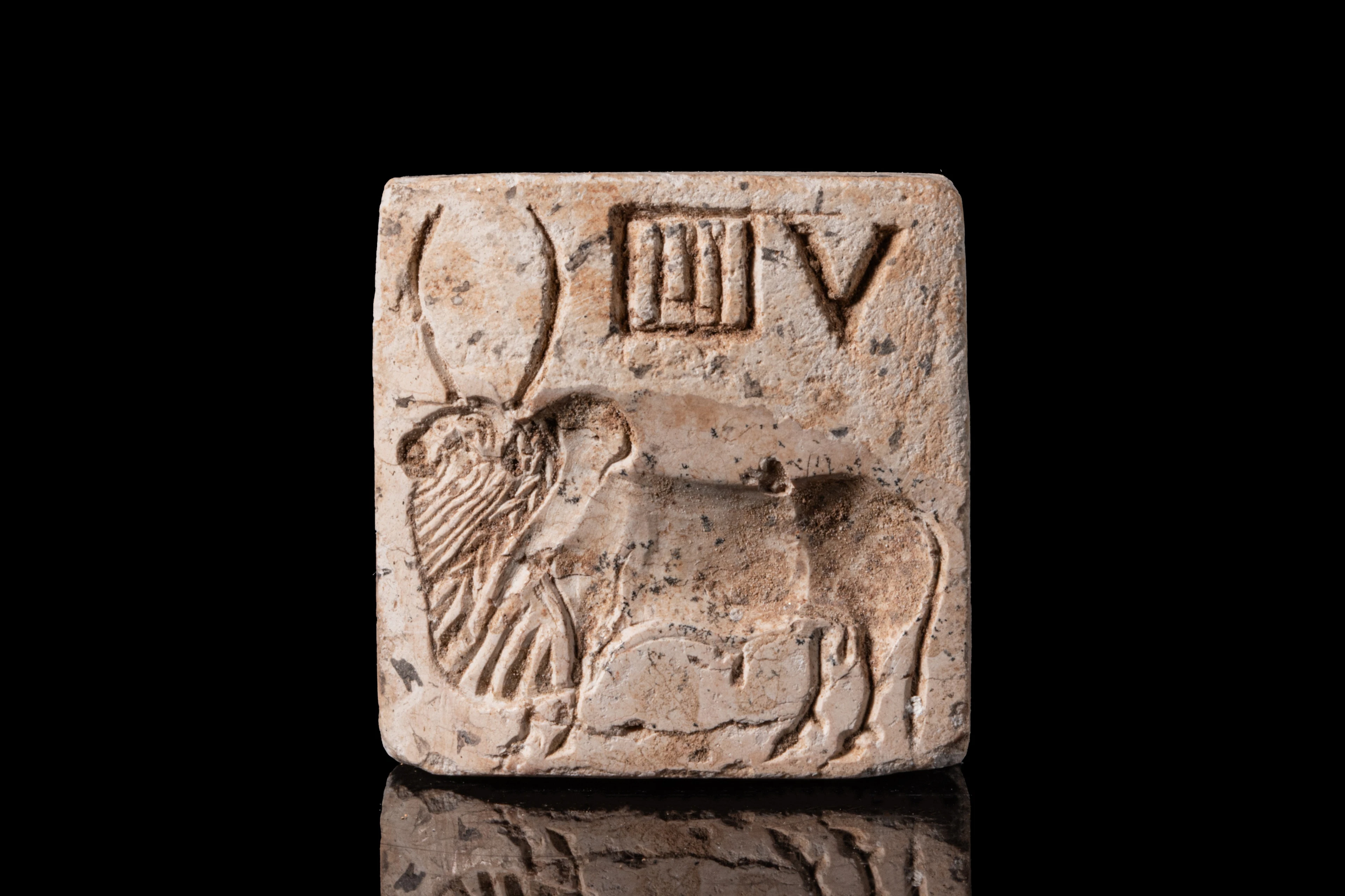 HARAPPAN STONE SEAL WITH BISON AND INSCRIPTION