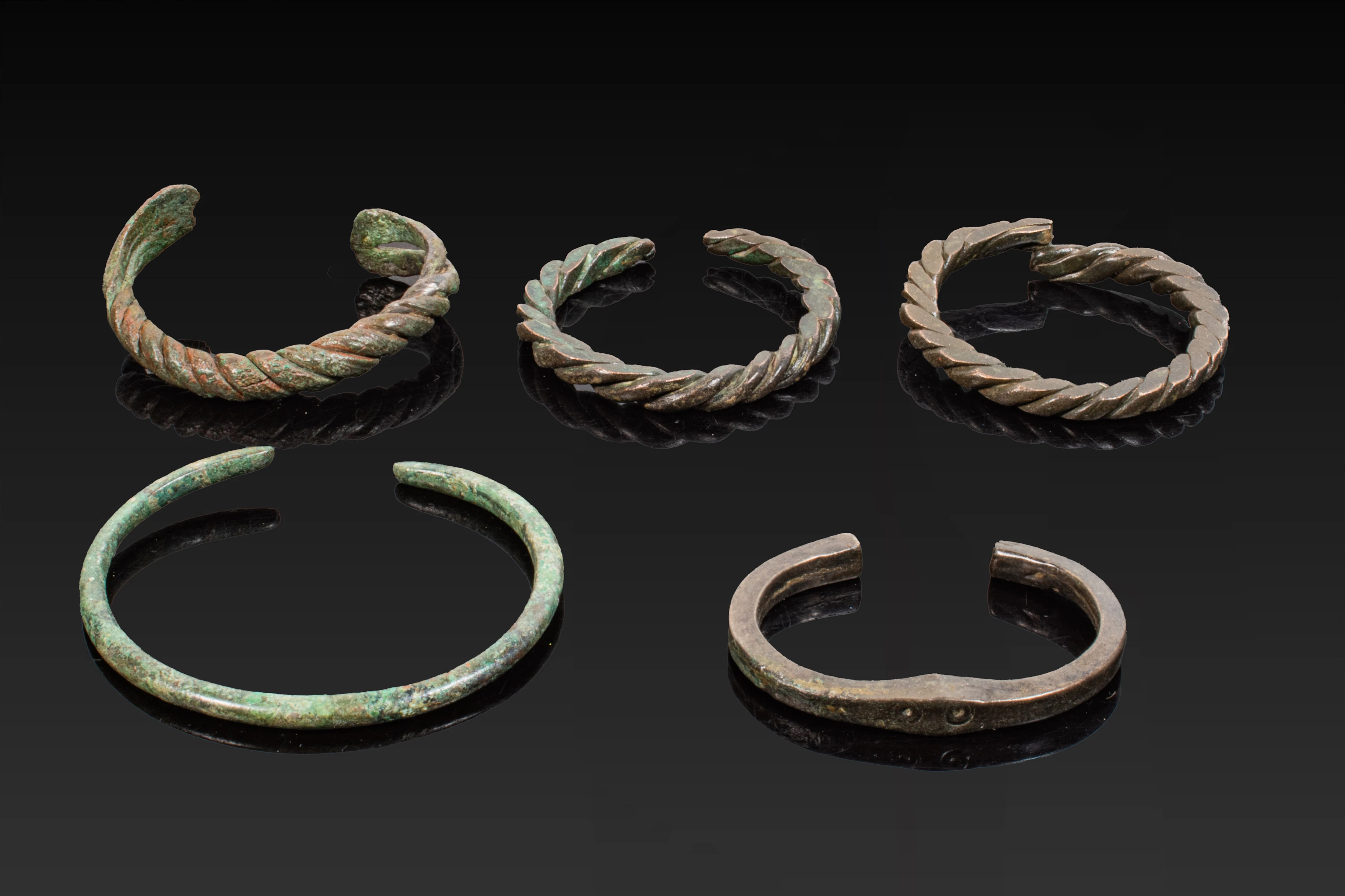 COLLECTION OF CELTIC BRONZE BANGLES