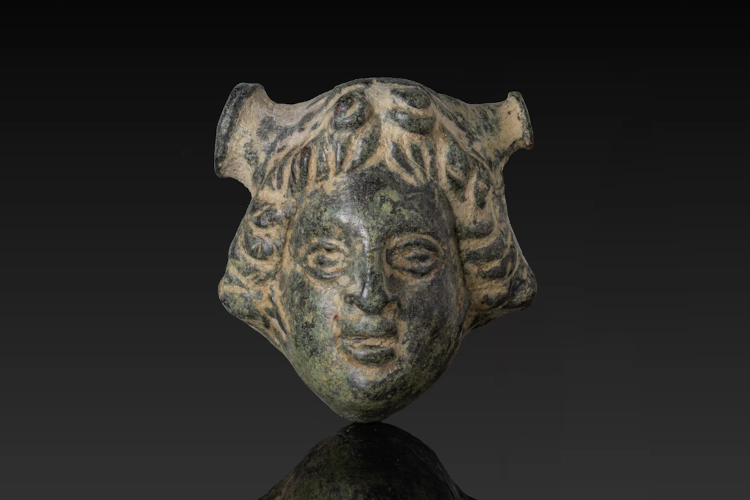 ROMAN BRONZE CUPID HEAD APPLIQUÉ