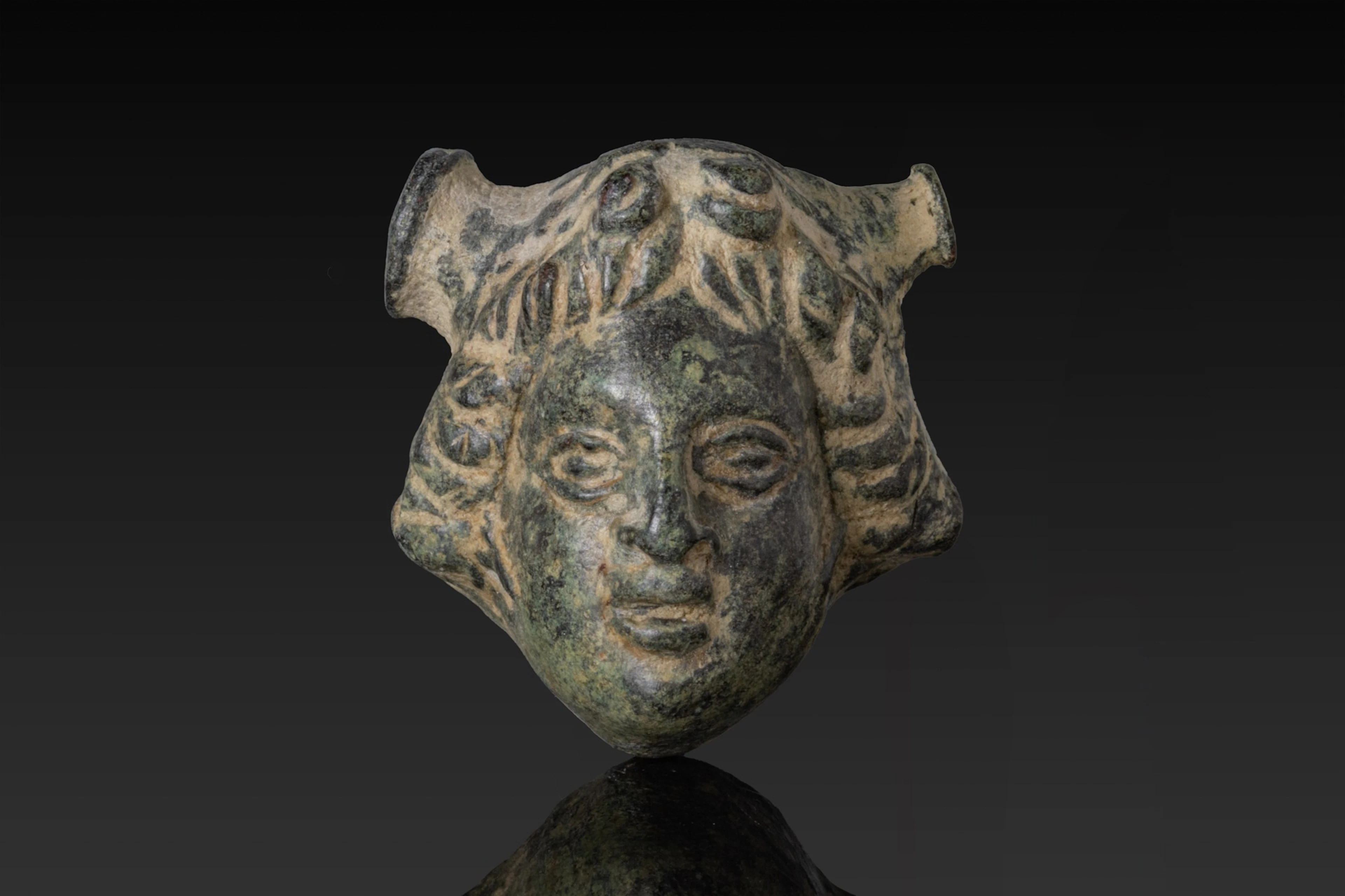 ROMAN BRONZE CUPID HEAD APPLIQUÉ