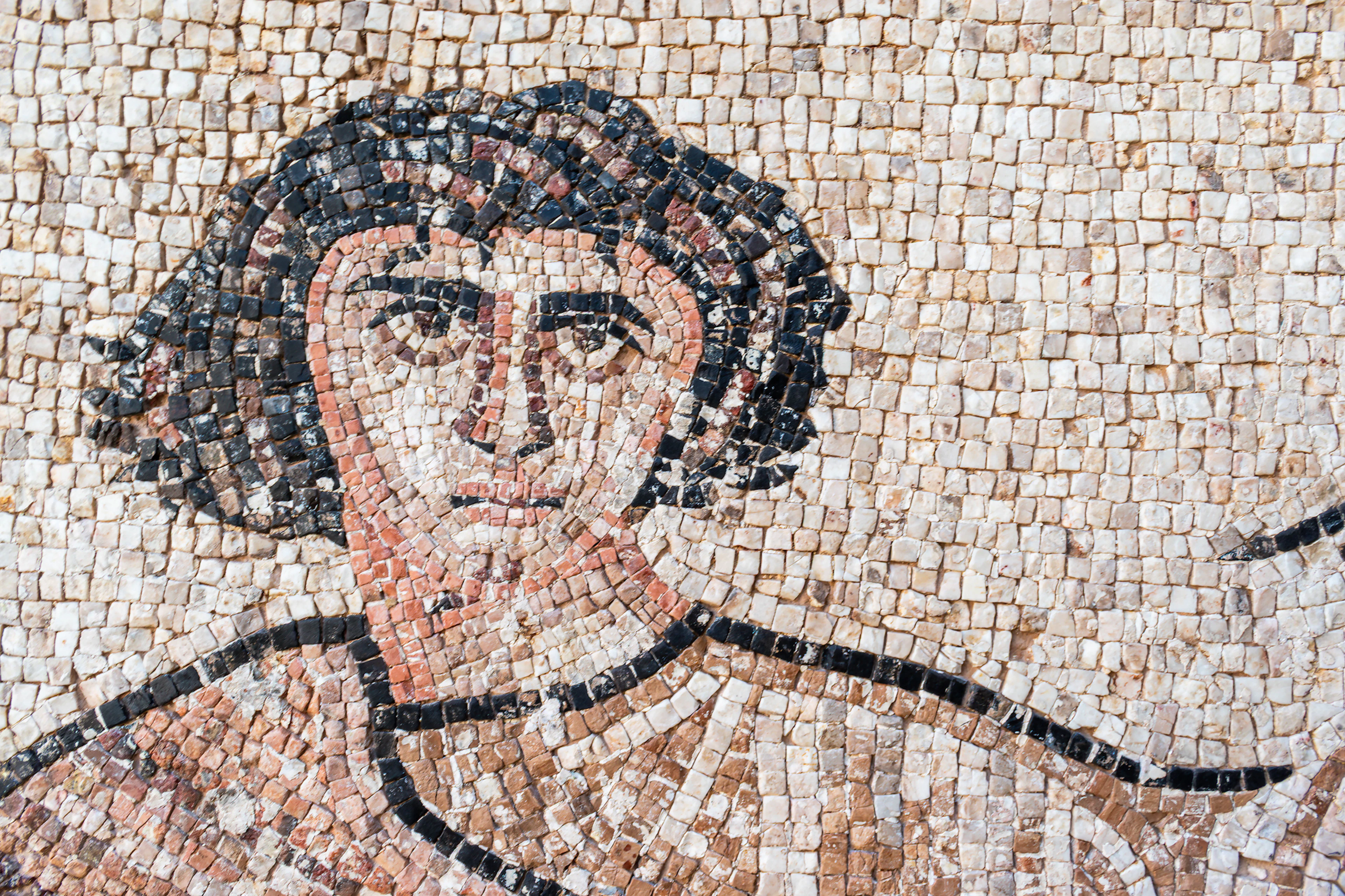 LATE ROMAN MOSAIC PANEL WITH A BUCOLIC SCENE (WITH AUSTRIAN EXPORT LICENSE)