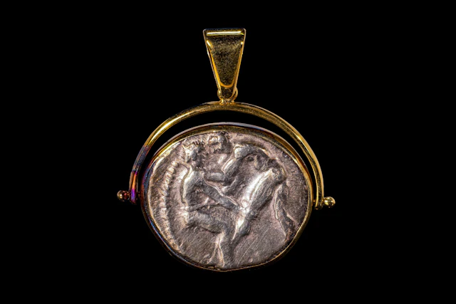 PAMPHYLIAN SILVER STATER OF ASPENDOS IN SILVER PENDANT