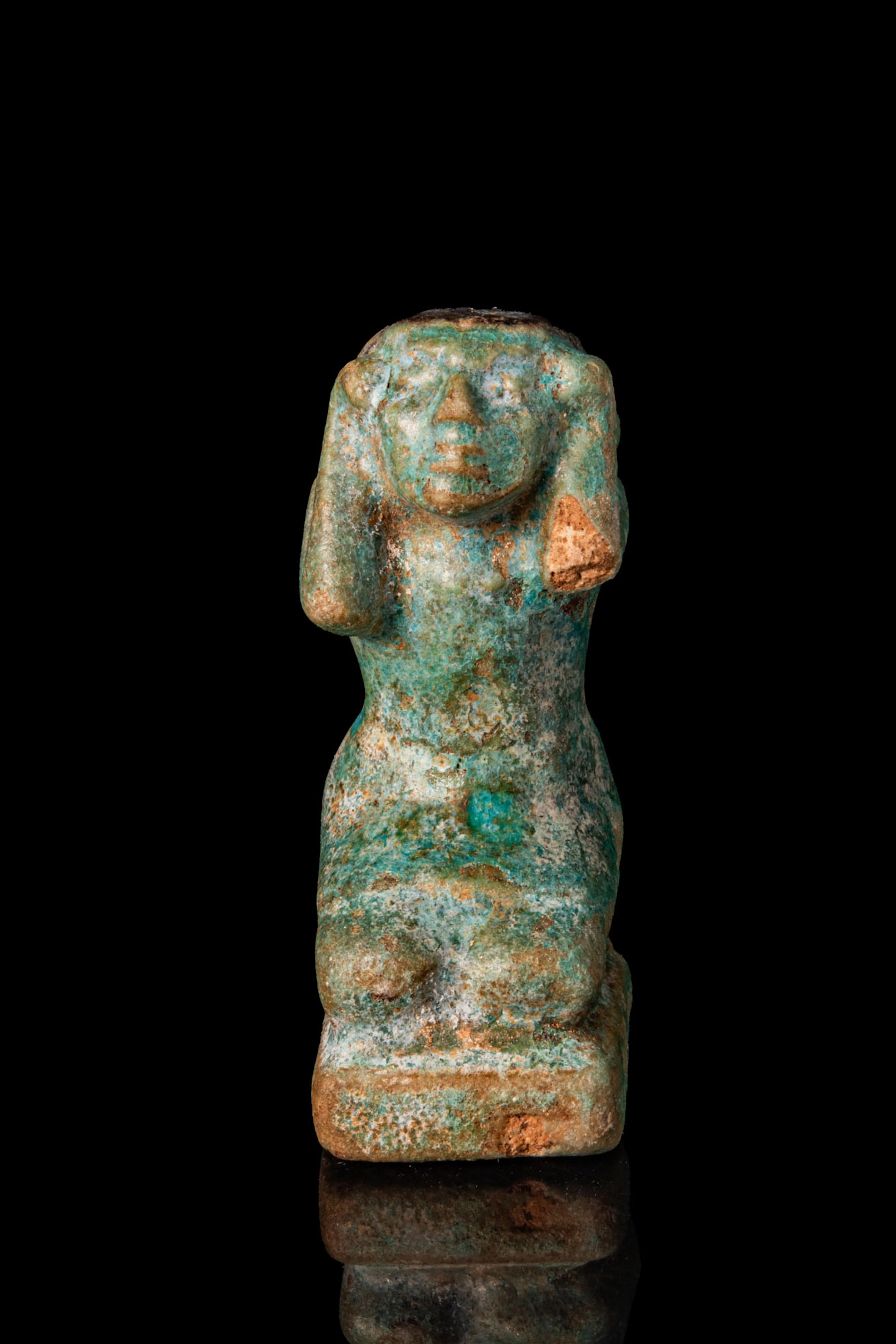 RARE EGYPTIAN FAIENCE CONCUBINE FIGURINE
