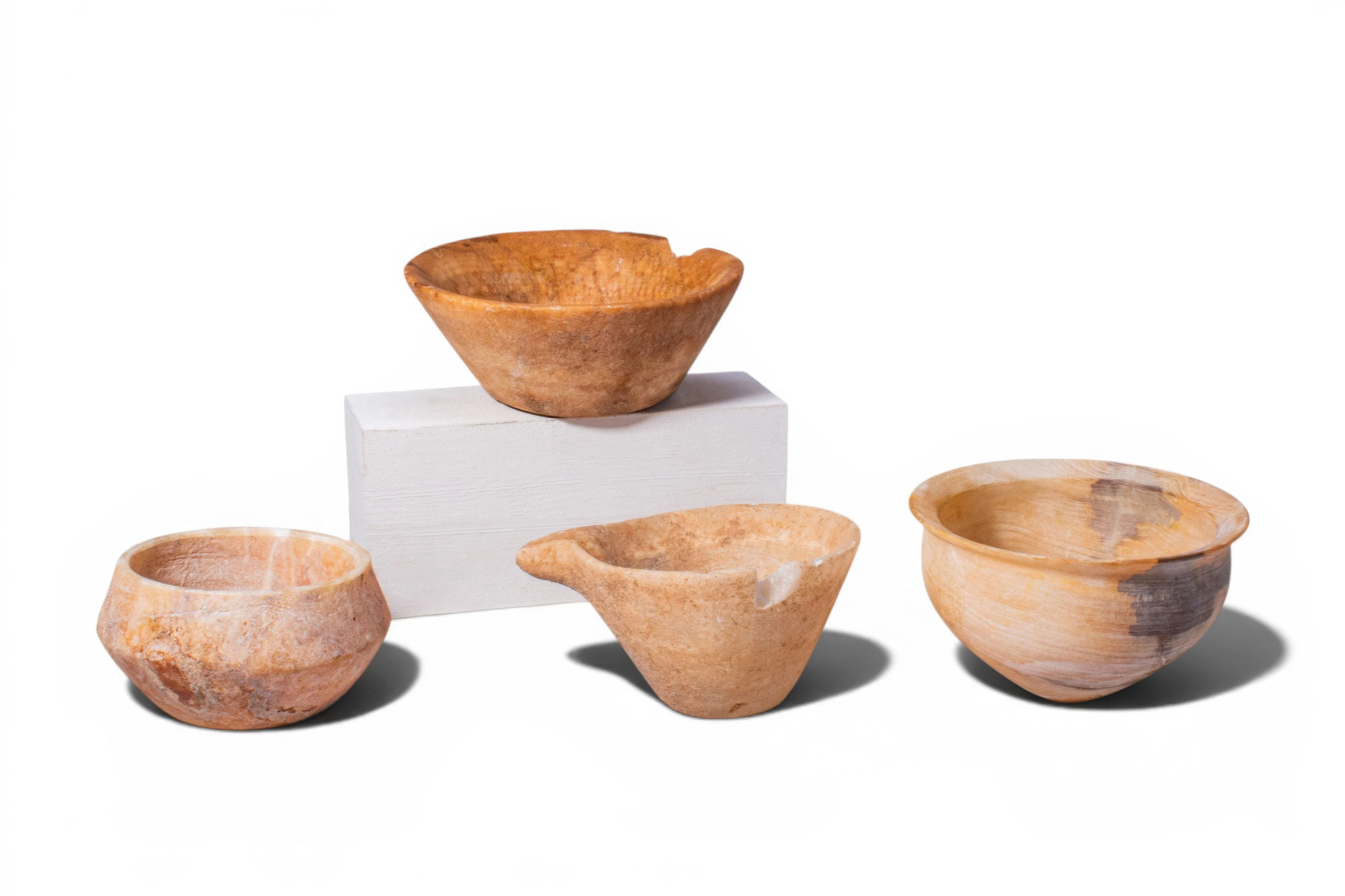COLLECTION OF EGYPTIAN ALABASTER VESSELS