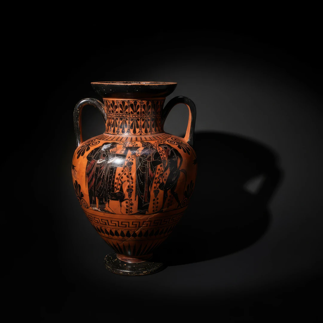 RARE ATTIC BLACK-FIGURE NECK AMPHORA ATTRIBUTED TO THE LYSIPPIDES