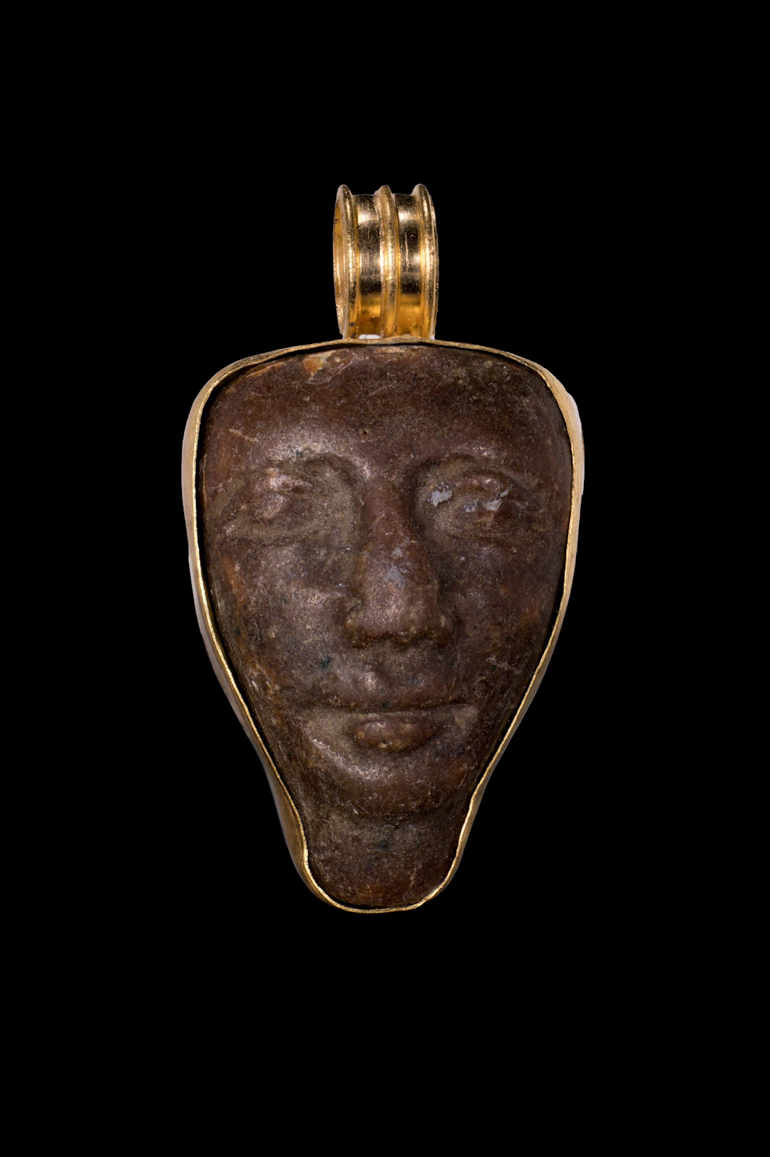 EGYPTIAN FAIENCE AMULET IN GOLD PENDANT