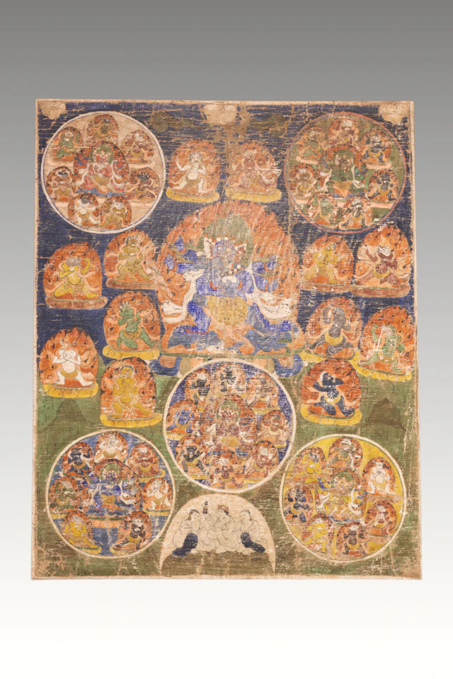 TIBETAN TANGKA DEPICTING THE 100 BARDO DEITIES