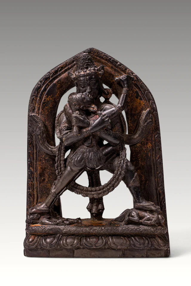 TIBETAN STONE SCULPTURE OF CHAKRASAMVARA