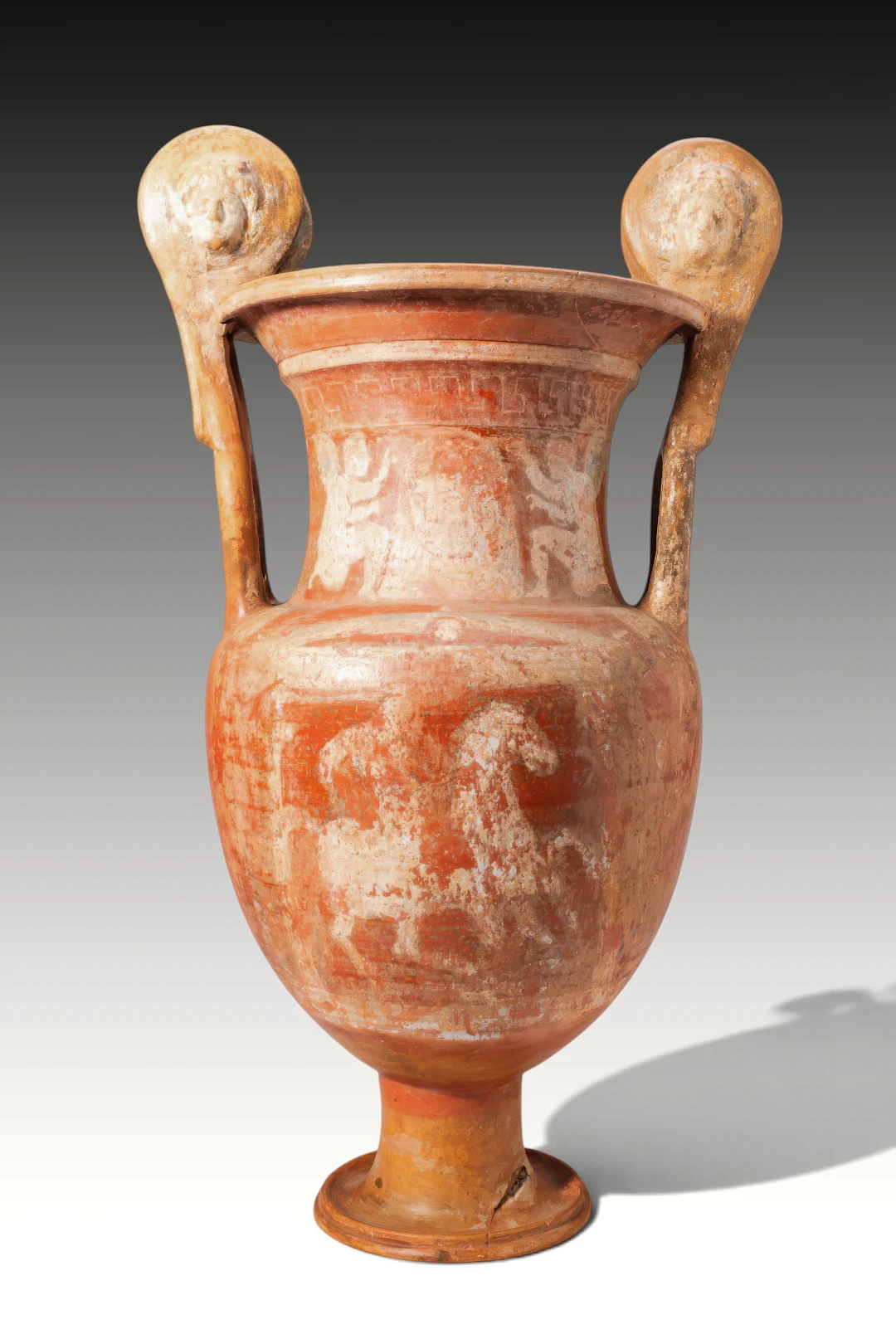 GREEK CANOSAN VOLUTE KRATER WITH EQUESTRIAN AND EROTES