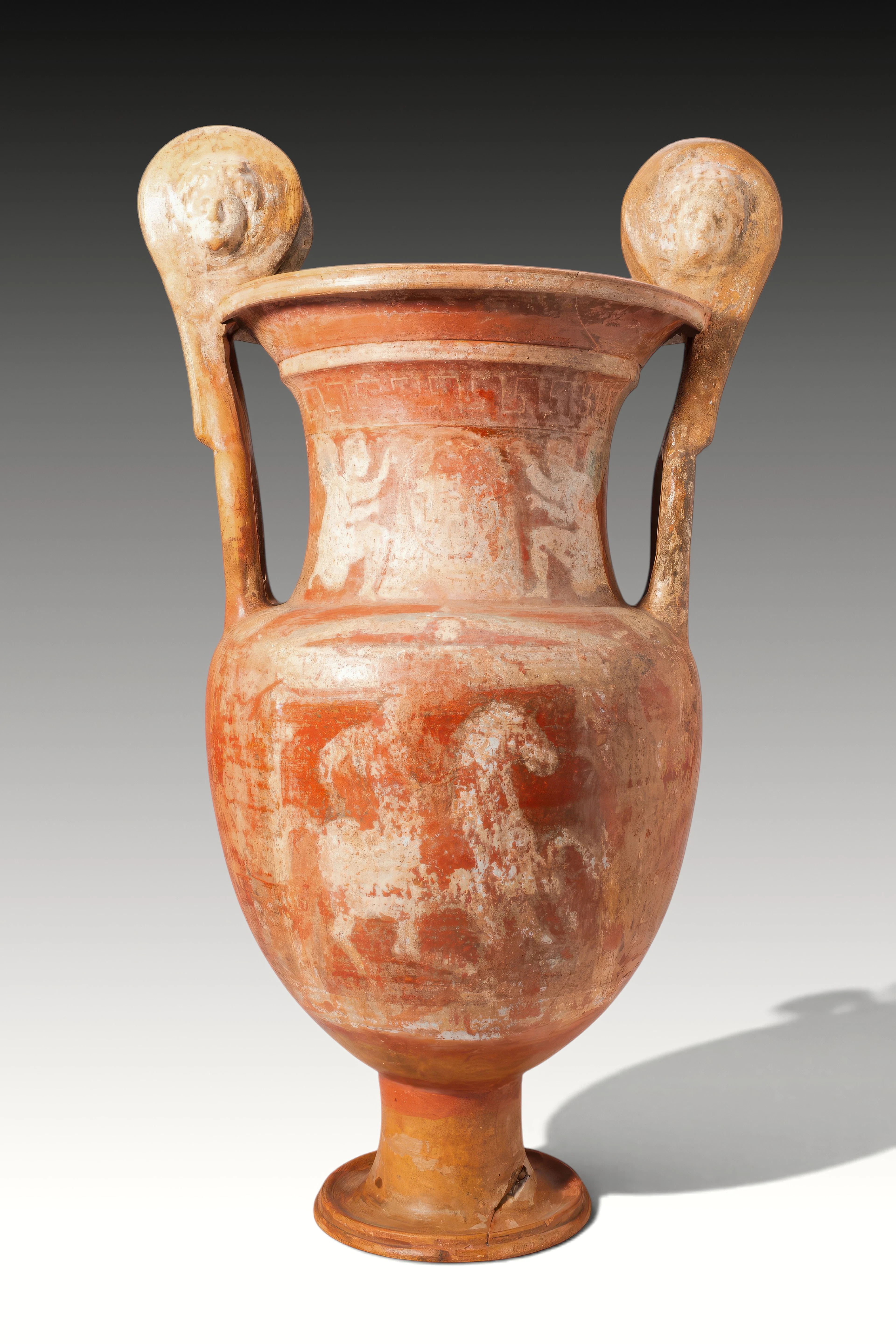 GREEK CANOSAN VOLUTE KRATER WITH EQUESTRIAN AND EROTES