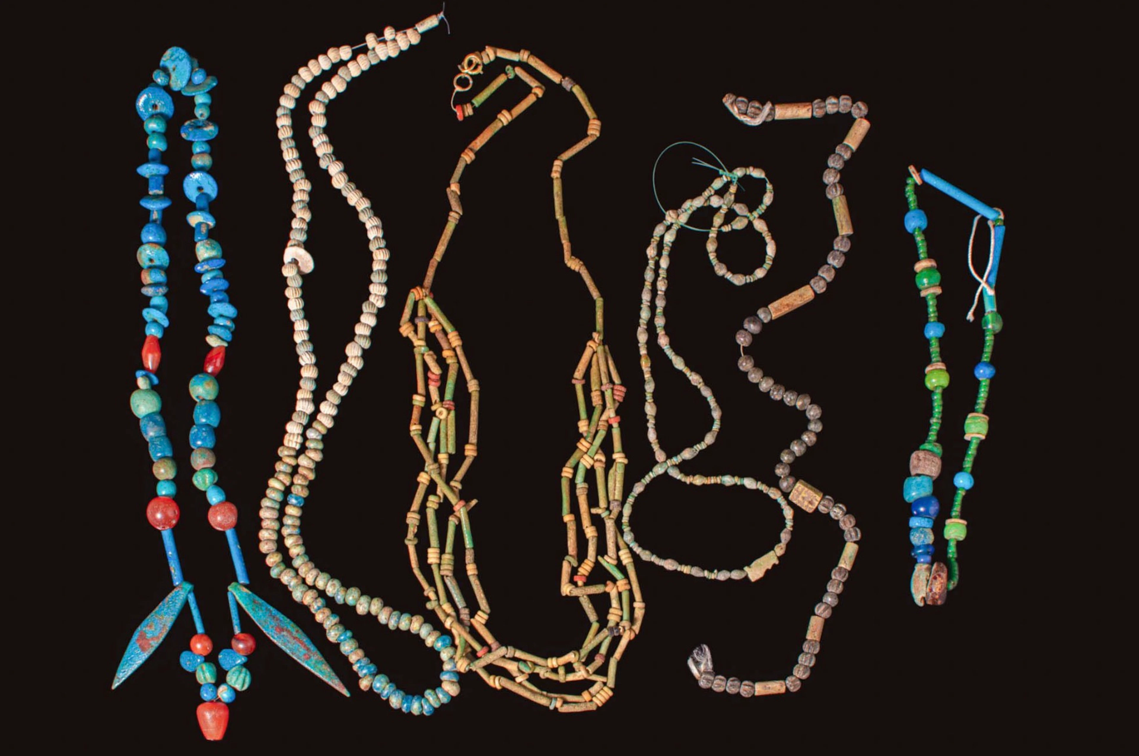 COLLECTION OF EGYPTIAN FAIENCE NECKLACES