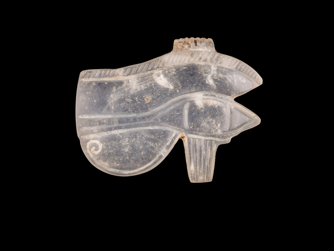 EGYPTIAN ROCK CRYSTAL WEDJAT EYE AMULET