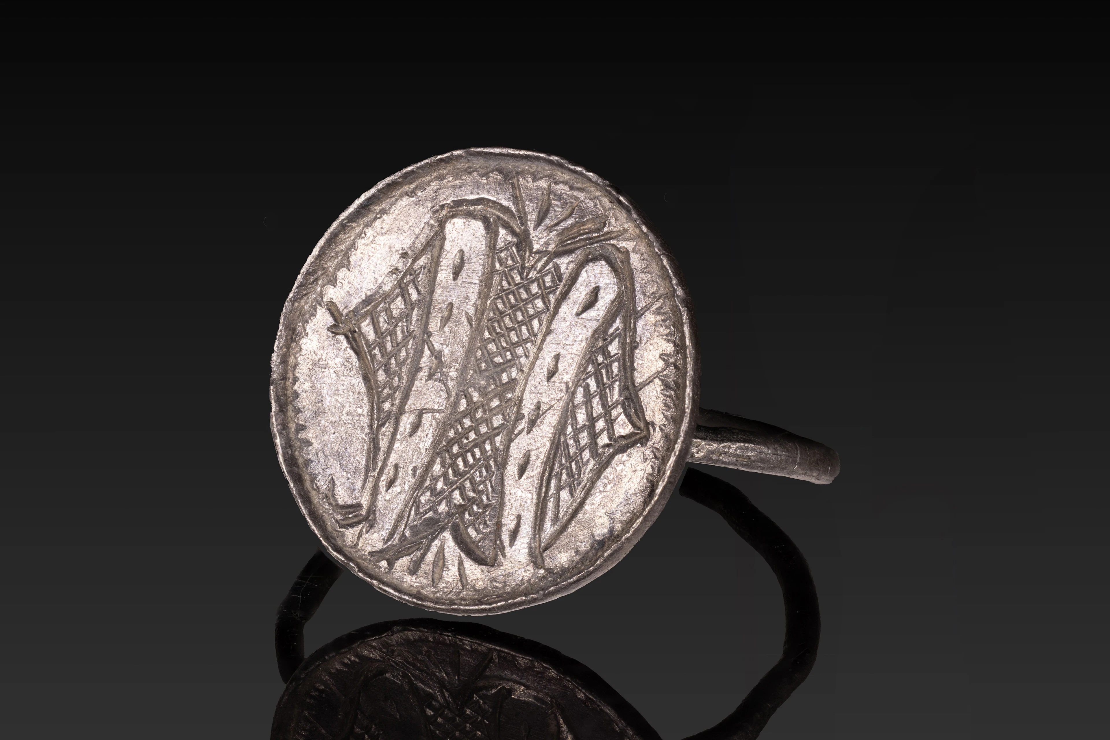CRUSADER SILVER SEAL RING WITH INITIAL
