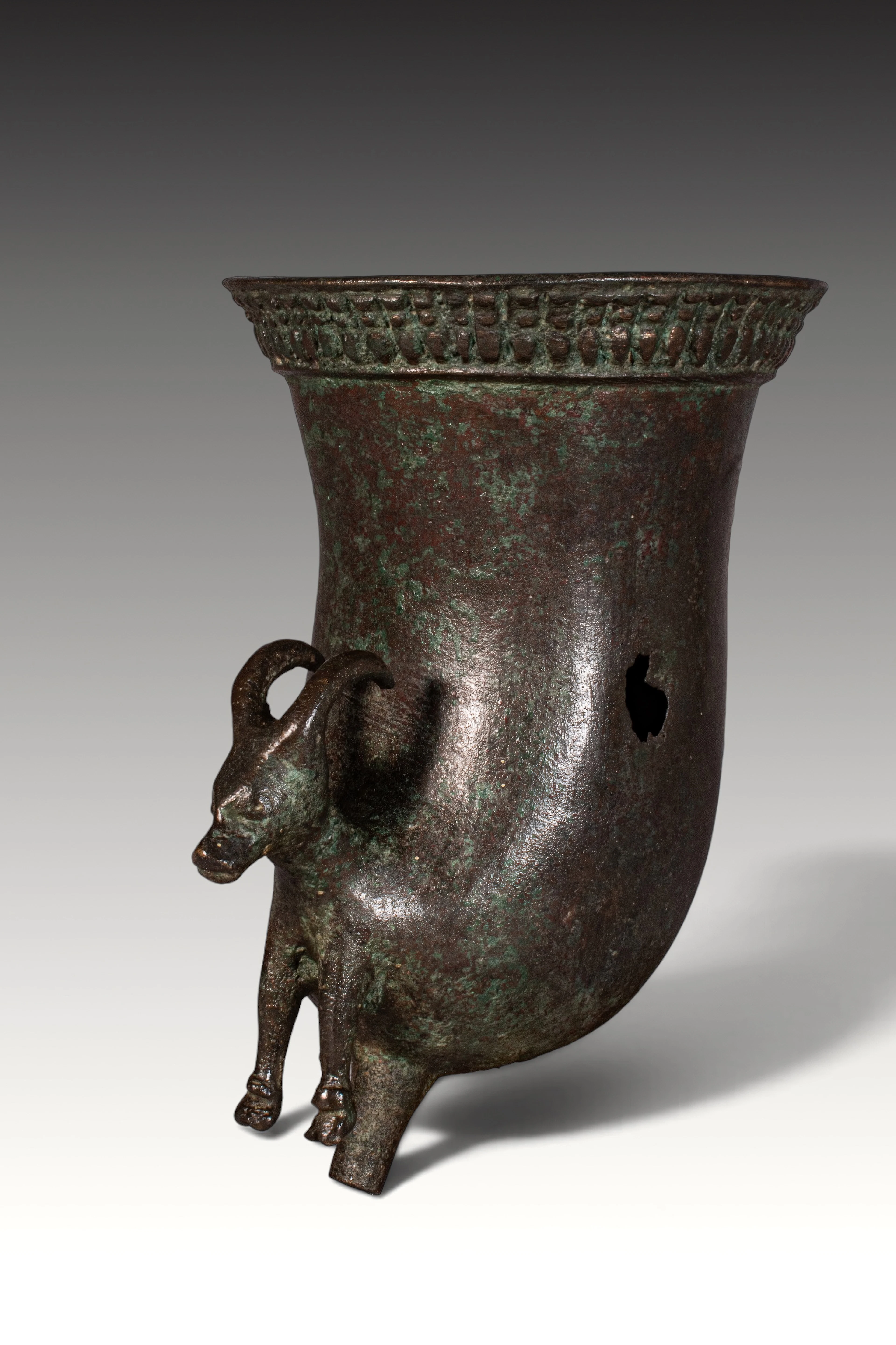 LYDIAN BRONZE RHYTON WITH STAG PROTOME