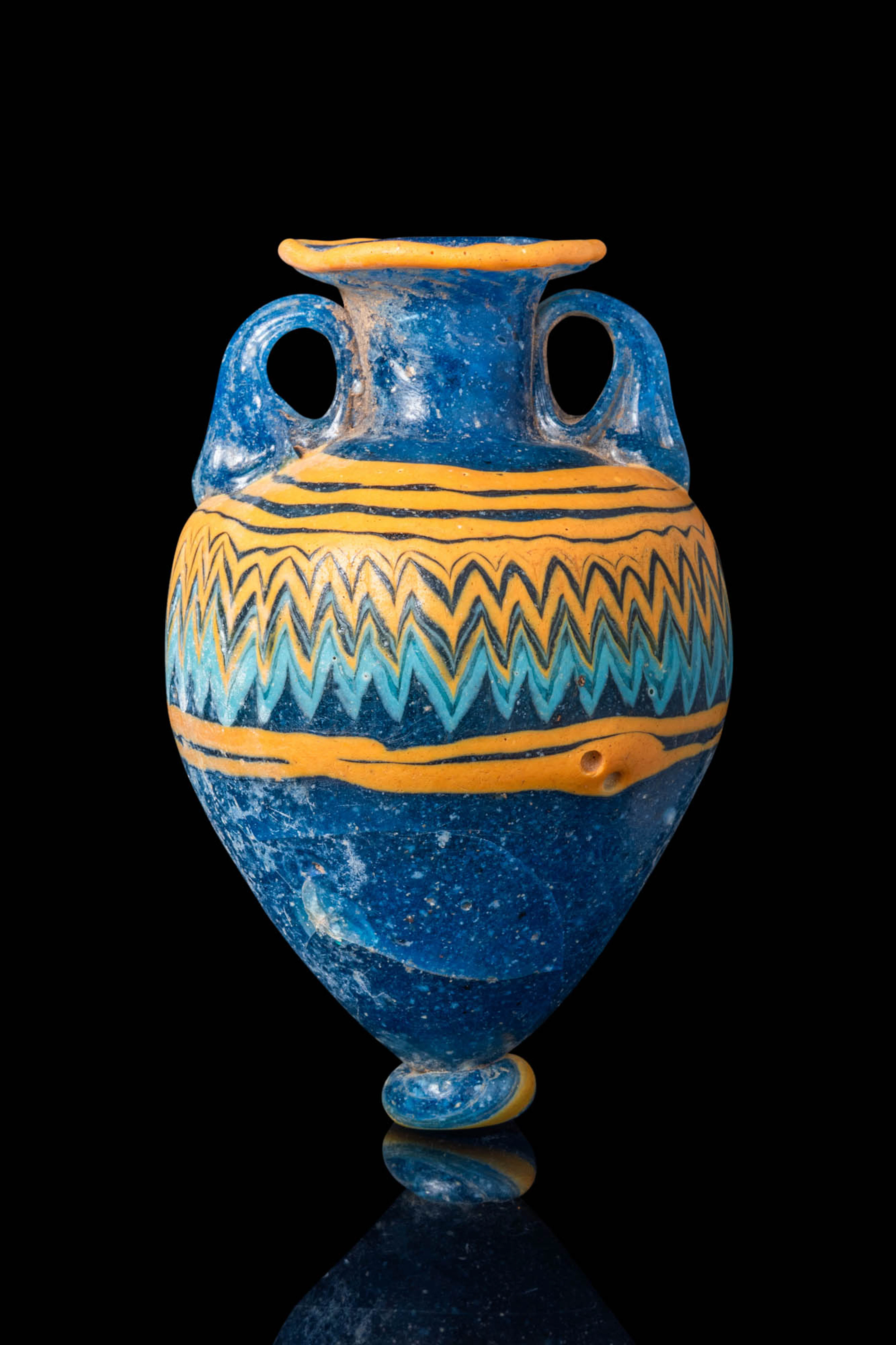 GREEK CORE-FORMED BLUE GLASS AMPHORISKOS