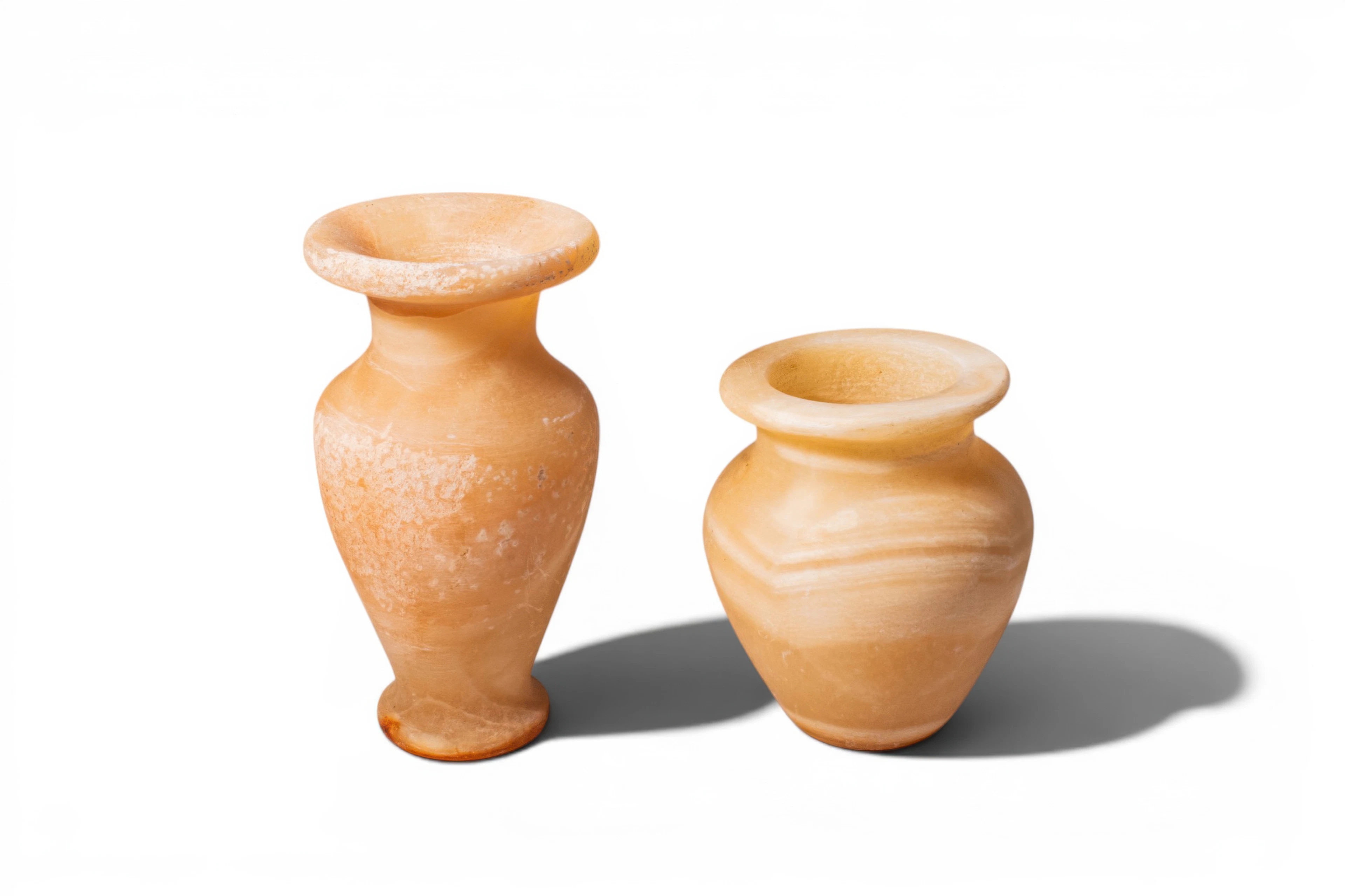 PAIR OF EGYPTIAN ALABASTER VESSELS