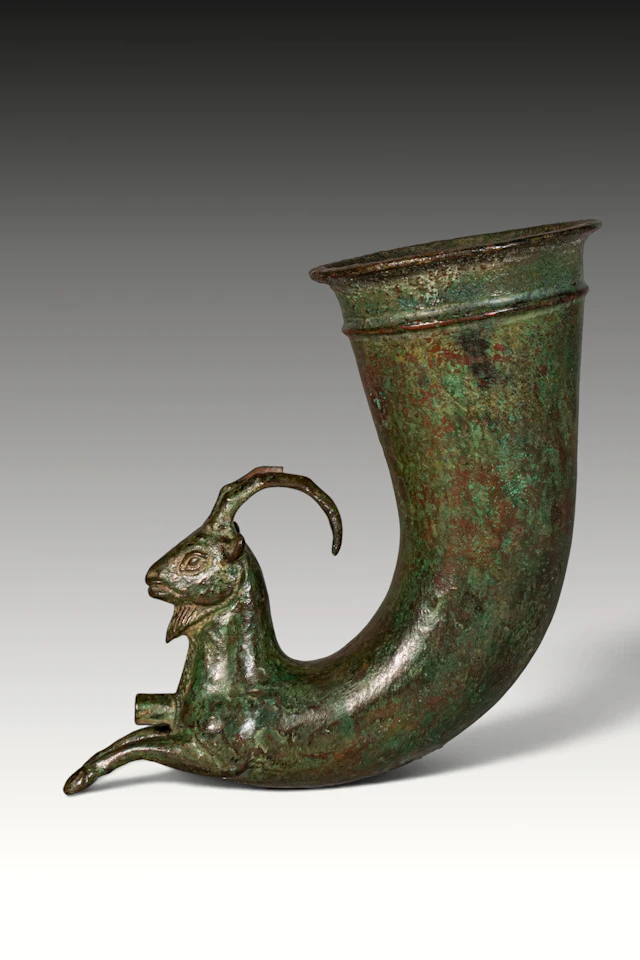 HELLENISTIC BRONZE RHYTON WITH IBEX PROTOME