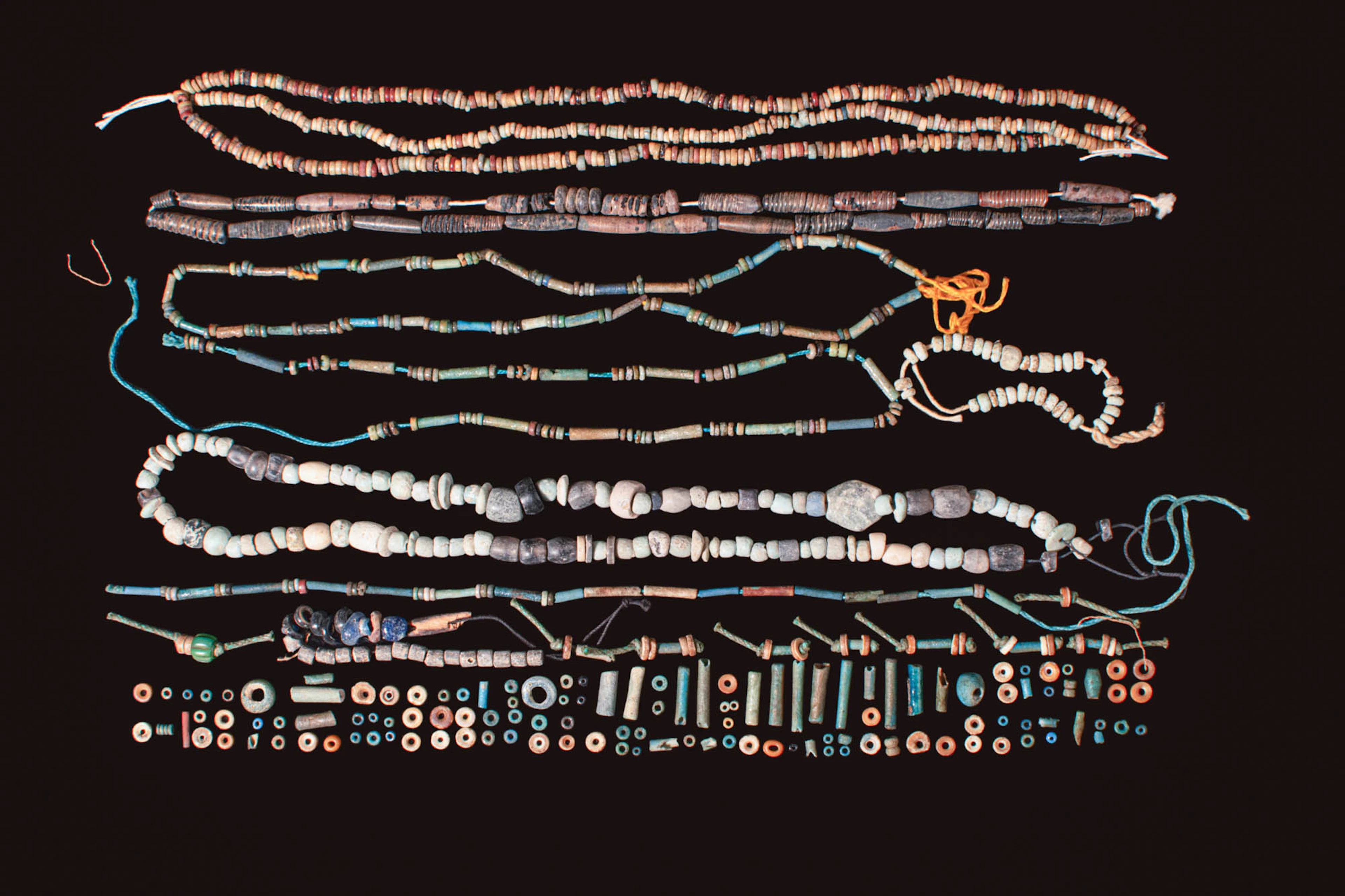 LARGE COLLECTION OF EGYPTIAN FAIENCE NECKLACES AND BEADS