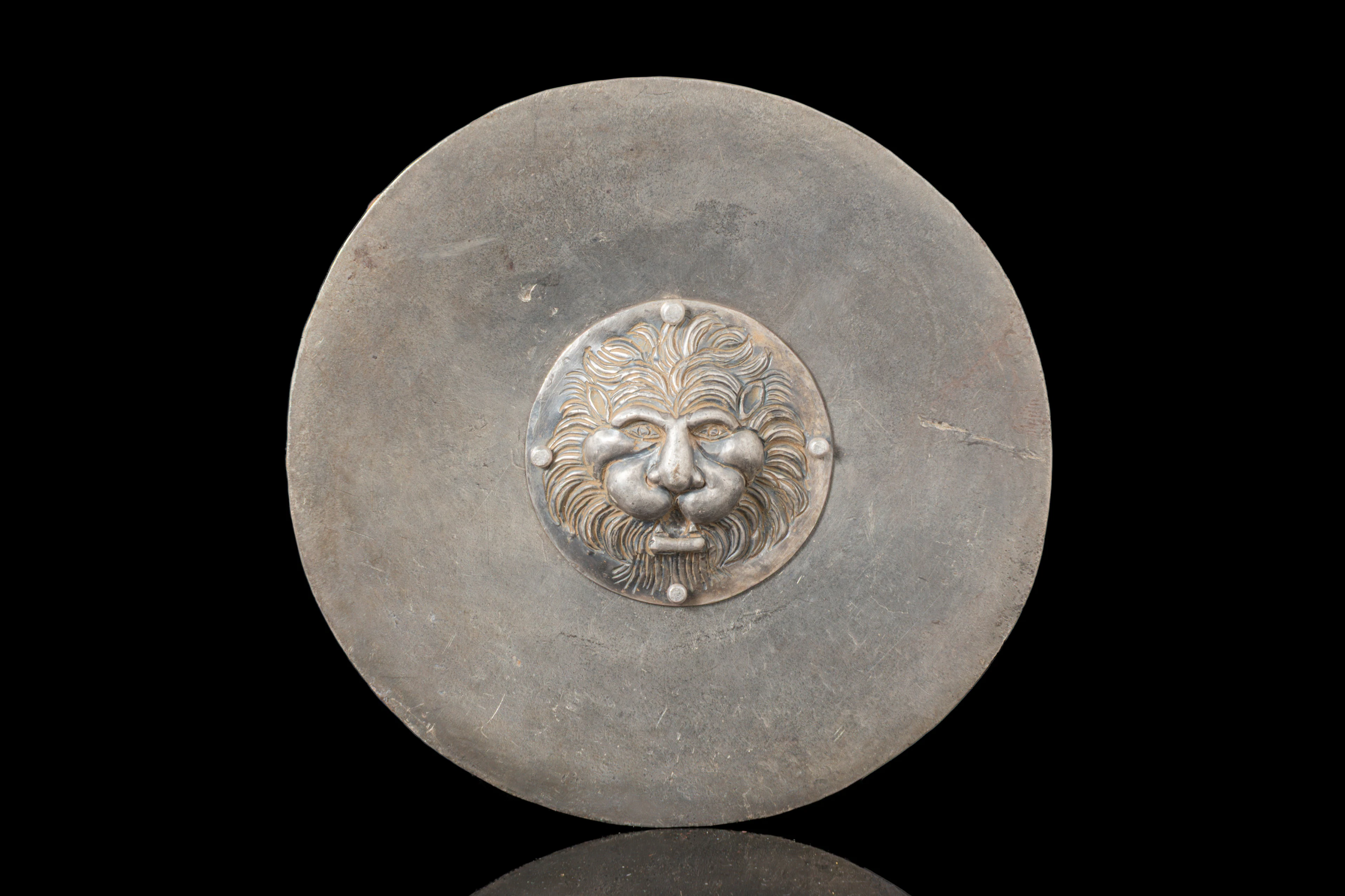GARECO ROMAN SILVER PHALERA WITH LION HEAD