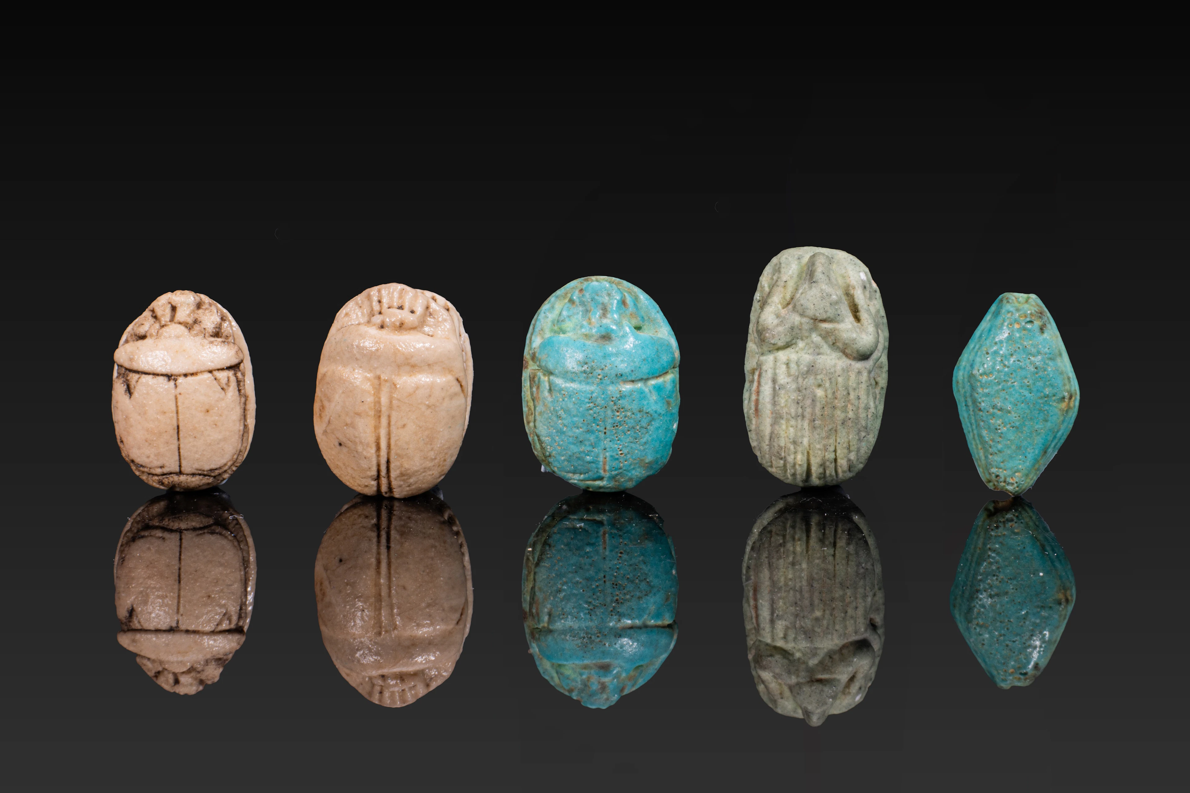 COLLECTION OF EGYPTIAN FAIENCE SCARABS