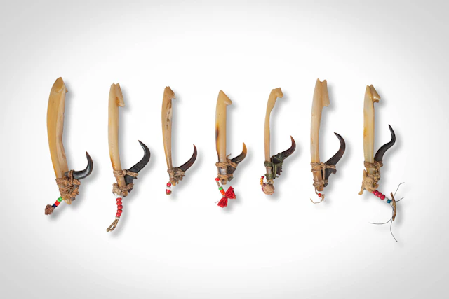 GROUP OF SOLOMON ISLANDS BONITO FISH HOOKS