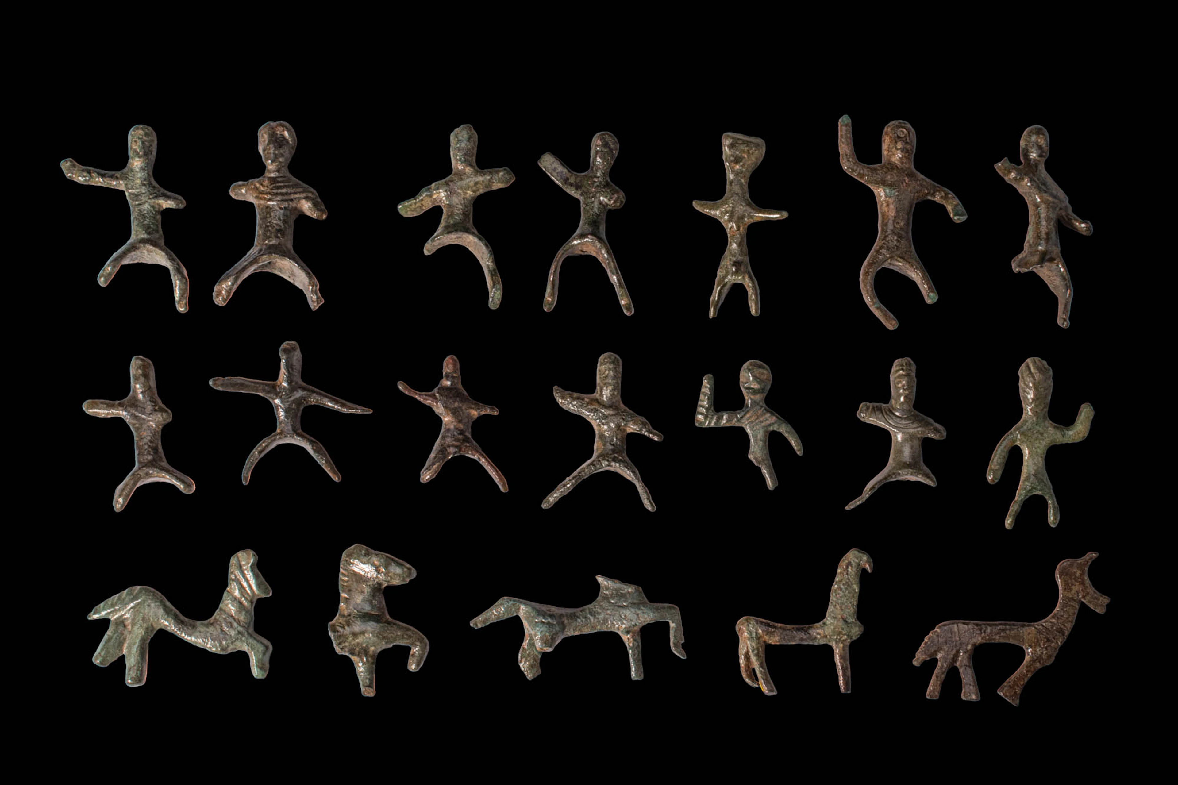 COLLECTION OF CELTIC VOTIVE FIGURINES OF RIDERS AND HORSES