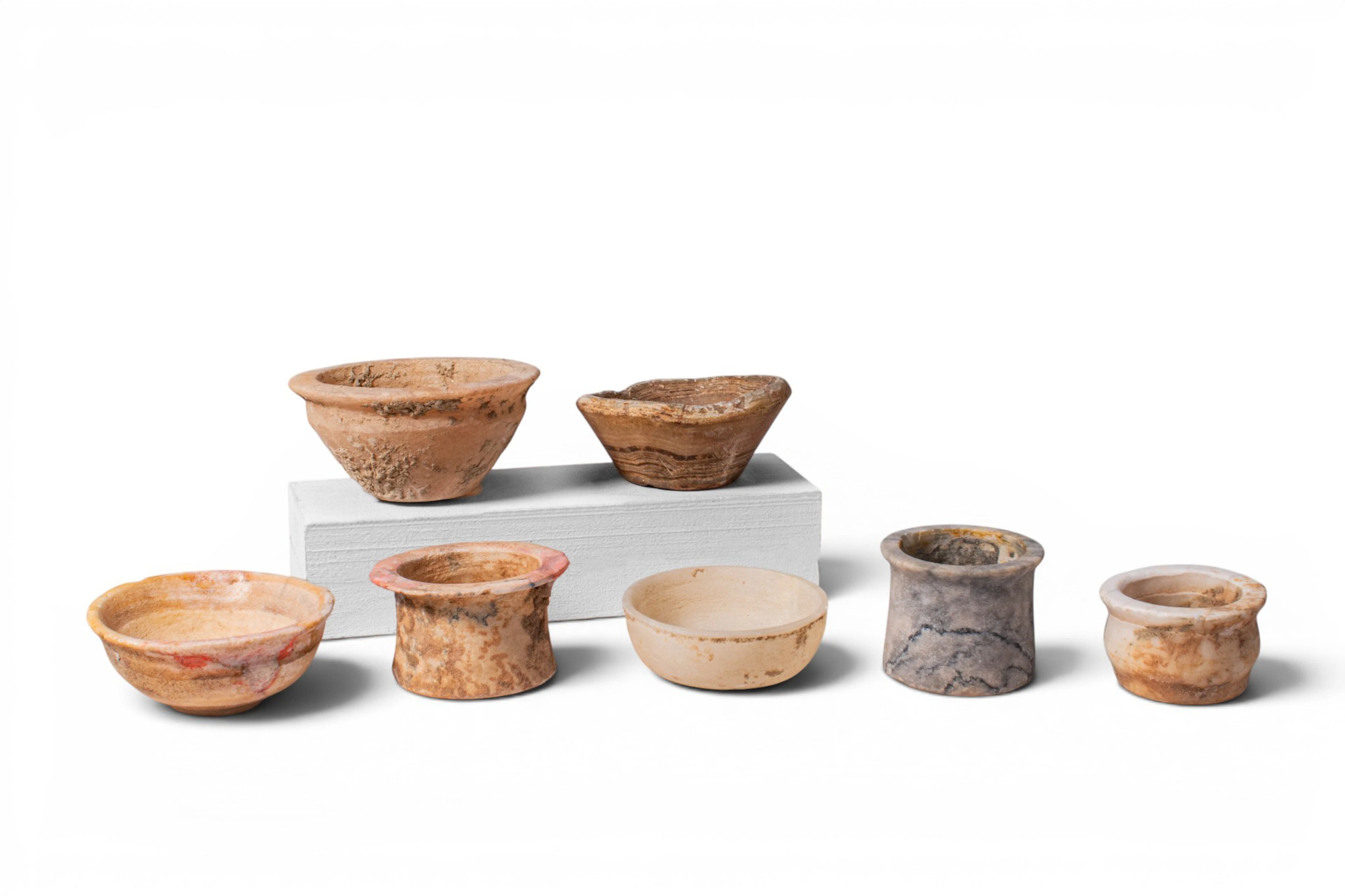 COLLECTION OF EGYPTIAN ALABASTER VESSELS