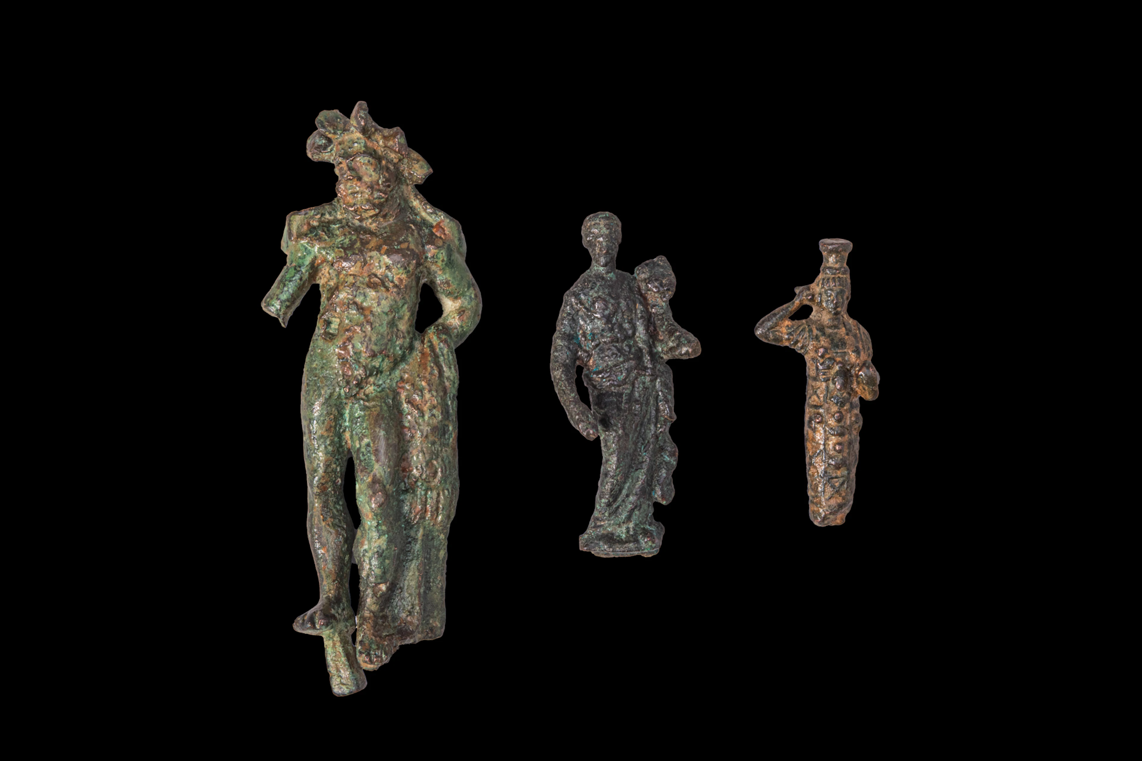 COLLECTION OF ROMAN BRONZE FIGURES OF DEITIES