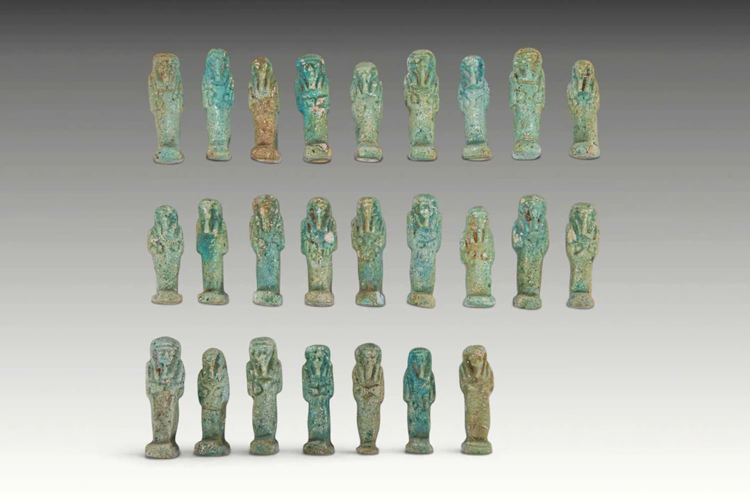 LARGE COLLECTION OF EGYPTIAN FAIENCE USHABTIS